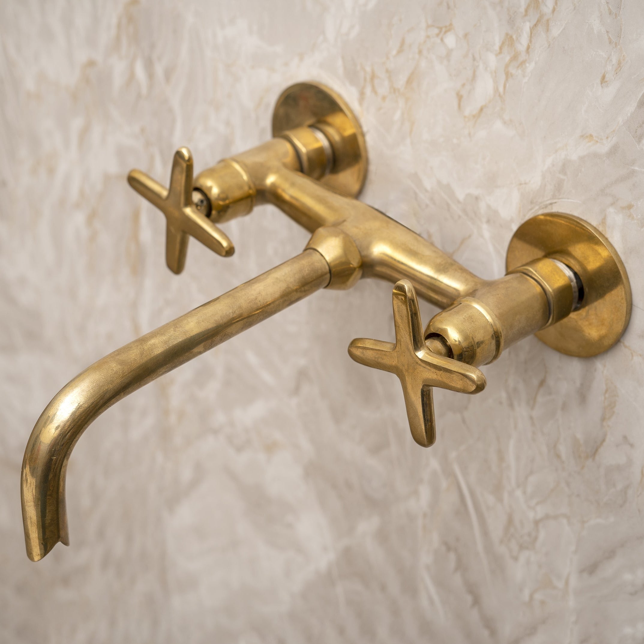 Unlacquered Brass Bathroom Tub Filler Faucet
