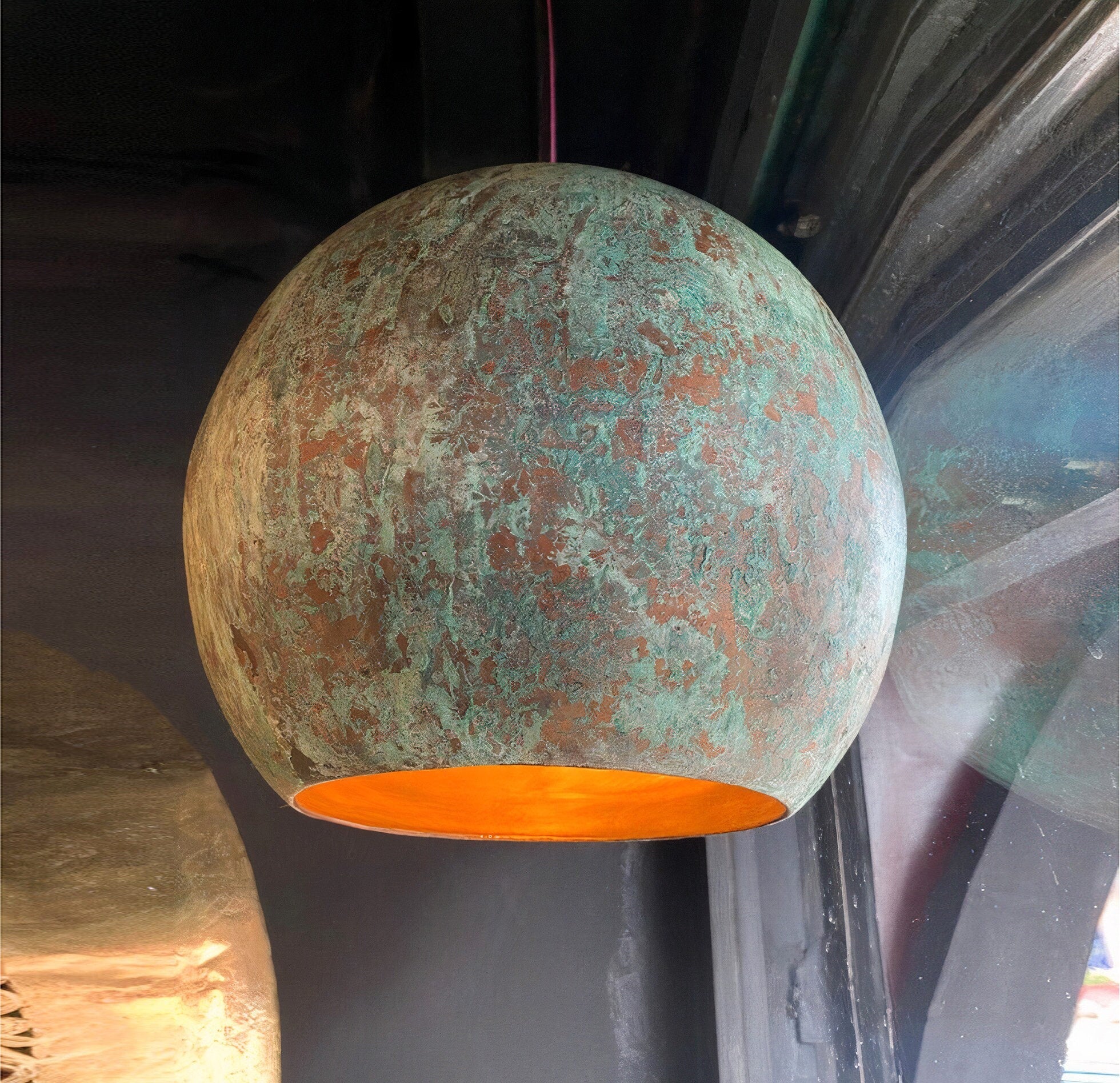 Aged Copper Ceiling Light