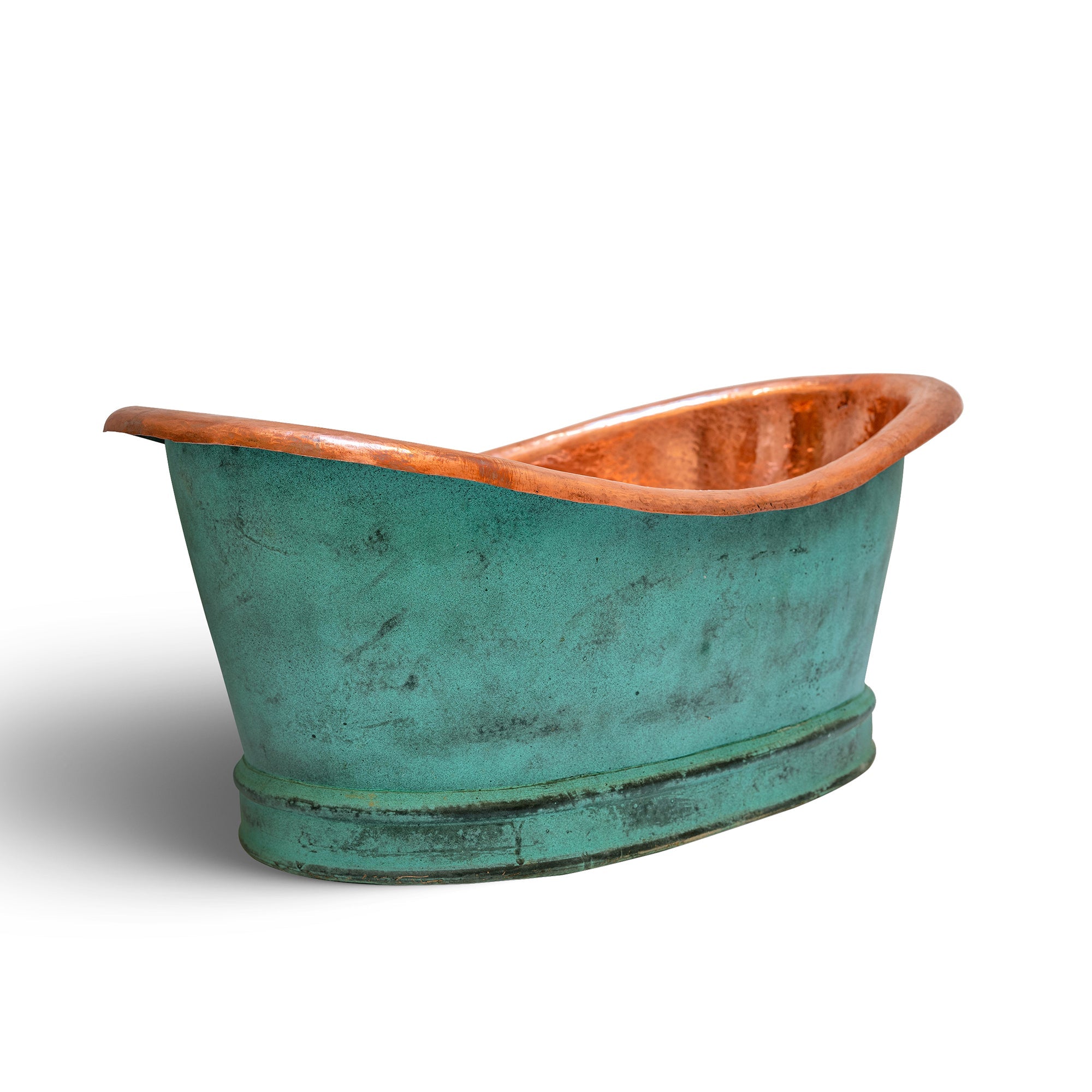 Aged Copper Vessel Sink Tub Style – Oxidized Green Patina Copper Bathroom Sink