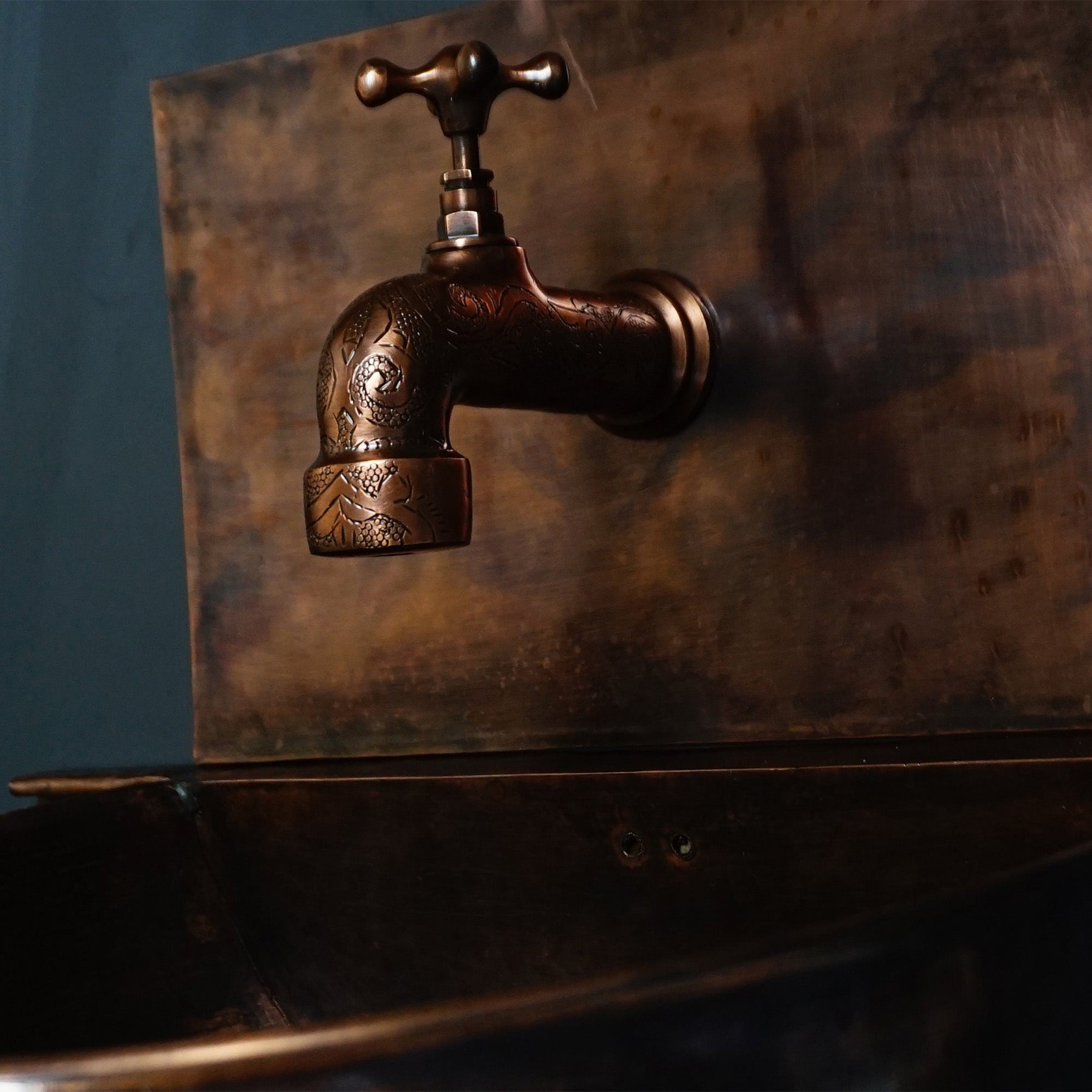 Aged Green Patina Sink,
