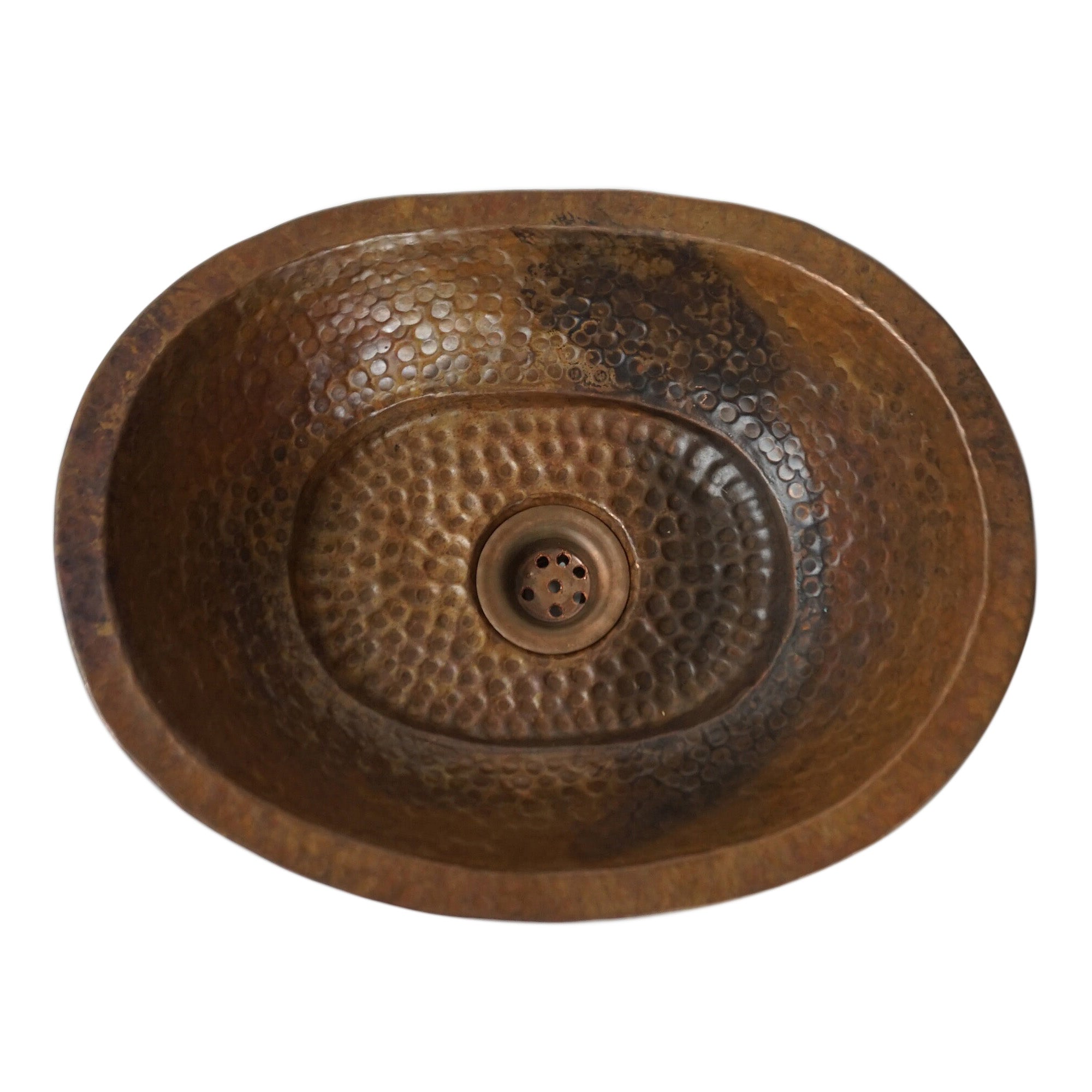 Copper Hand Hammered Oval Bathroom Vanity Sink – Durable Pure Copper Sink for Modern Bathrooms
