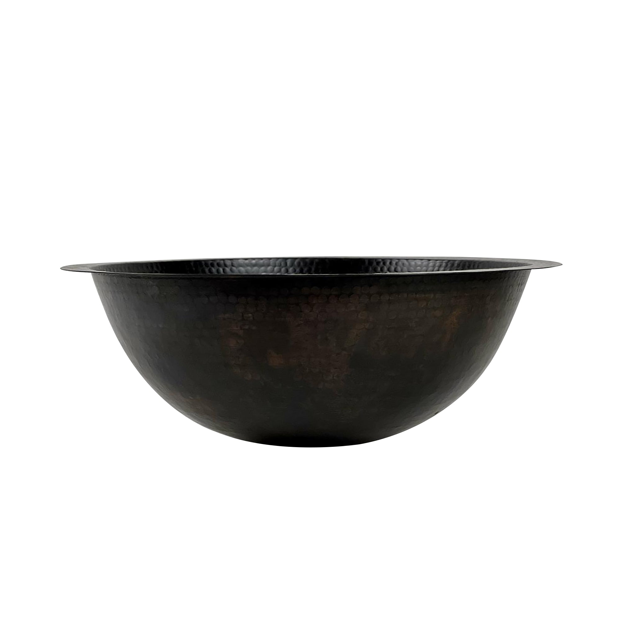 lack Hammered Copper Drop-in Sink – Elegant Round Vessel Sink for Bathroom