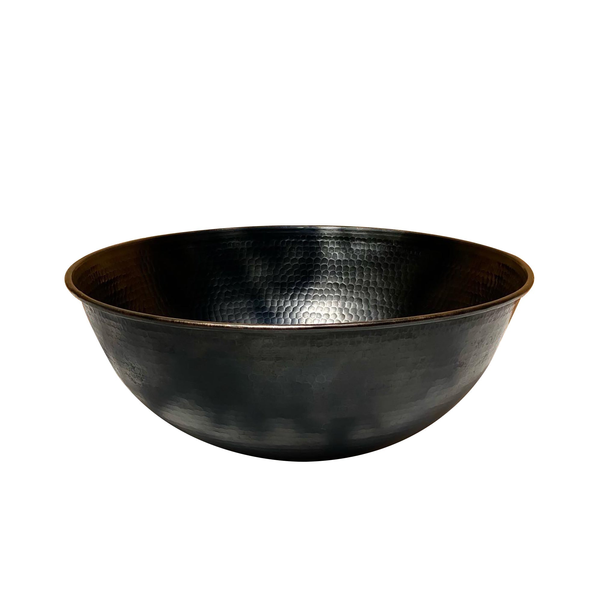 Black Hammered Copper Vessel Sink – Elegant Round Sink for Bathroom