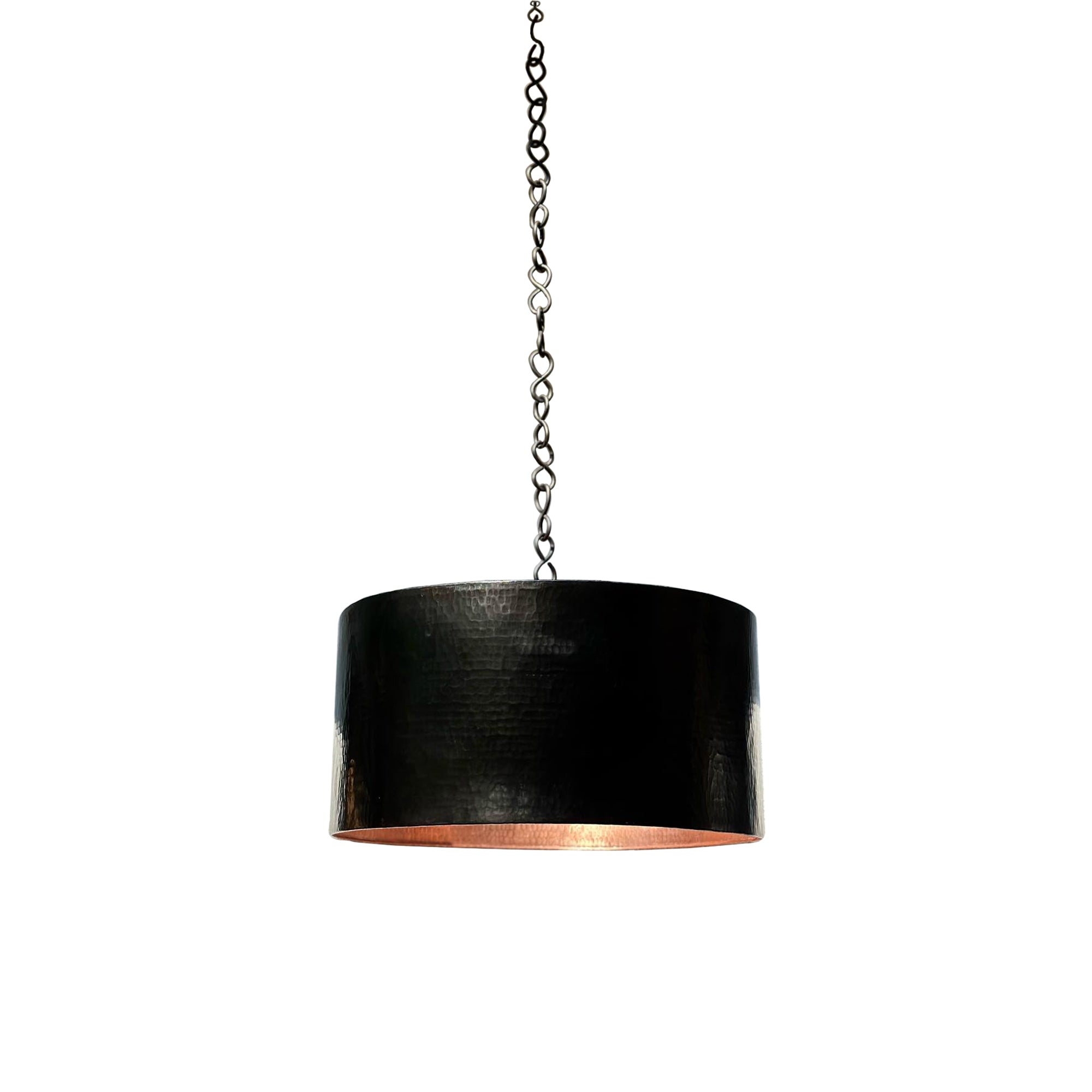 Black and Copper Drum Pendant Light – Modern Ceiling Fixture for Kitchen