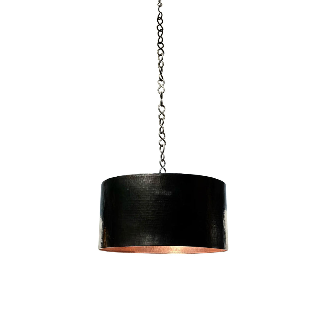 Black and Copper Drum Pendant Light – Modern Ceiling Fixture for Kitchen
