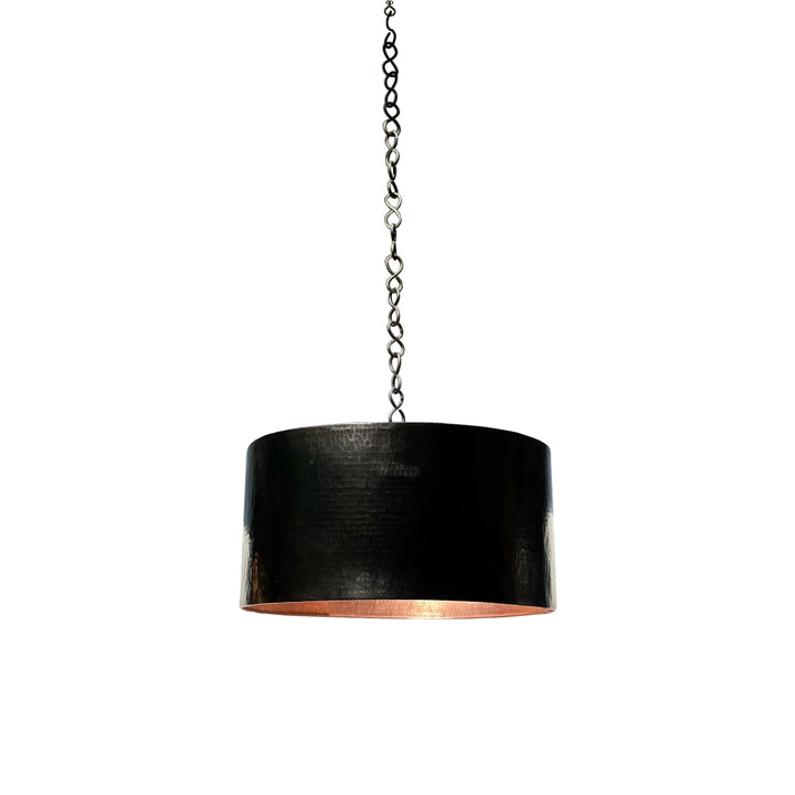 Black and Copper Drum Pendant Light – Modern Ceiling Fixture for Kitchen