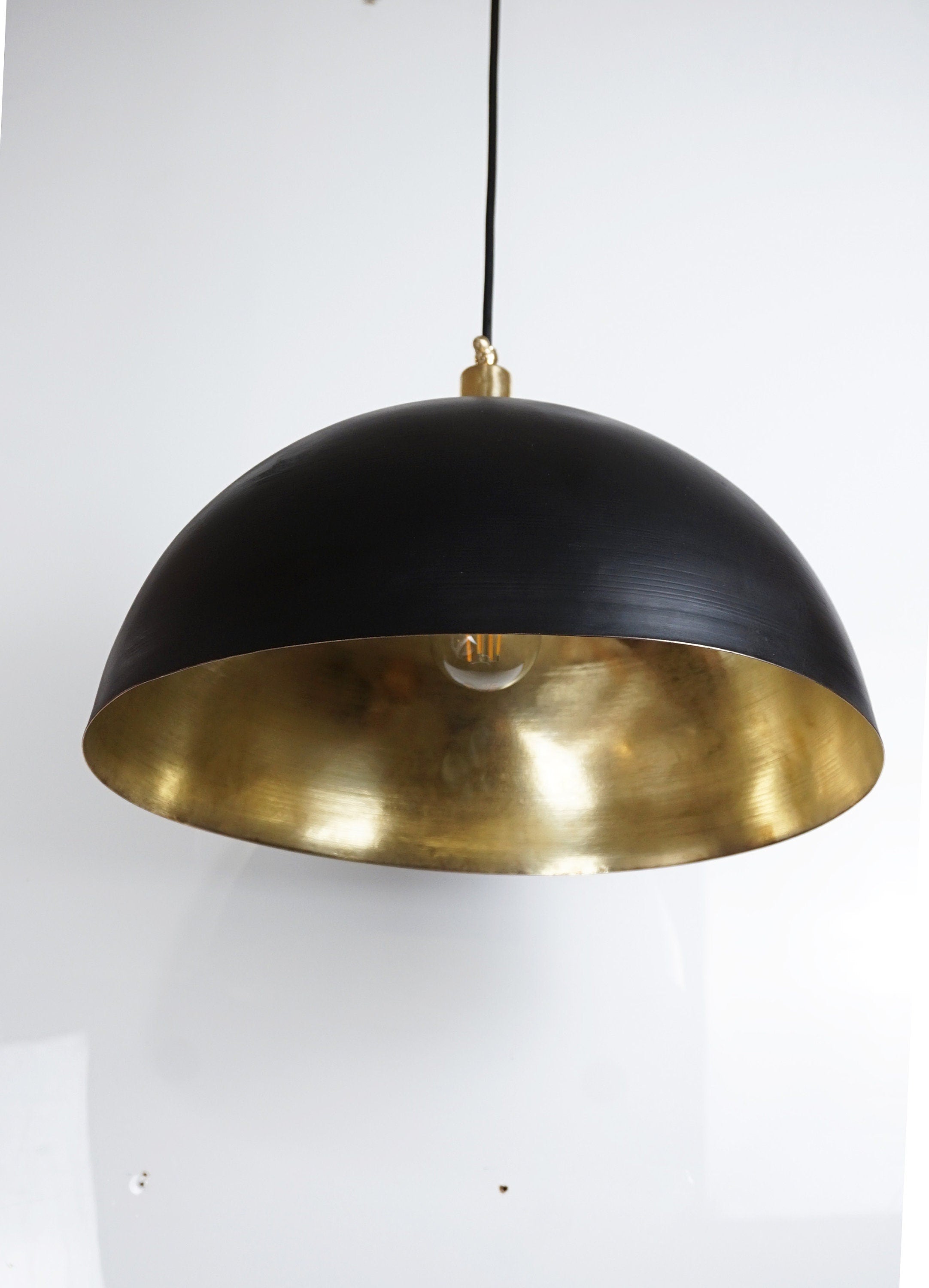 Brass Farmhouse Dome Chandelier – Classic Pendant Light for Kitchen Island