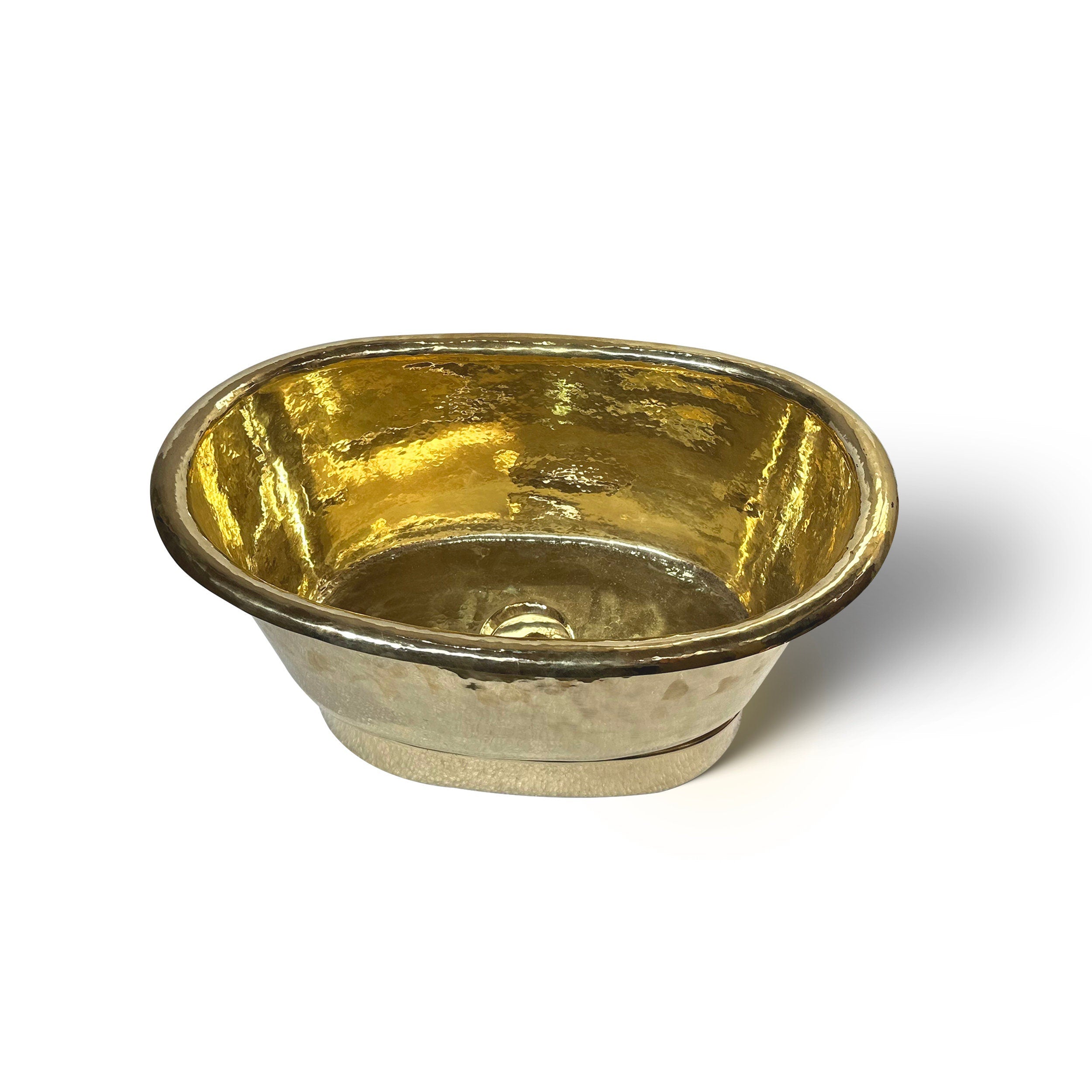 Hand-Hammered Brass Vessel Sink – Luxurious Bathroom Wash Basin