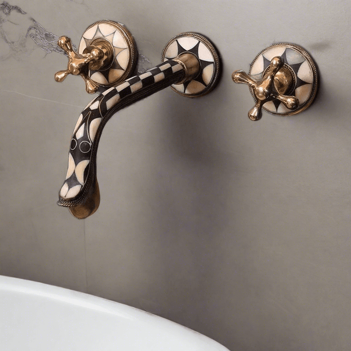 Brass Vessel Sink for Bathroom – Handcrafted Blue Patina Brass Sink