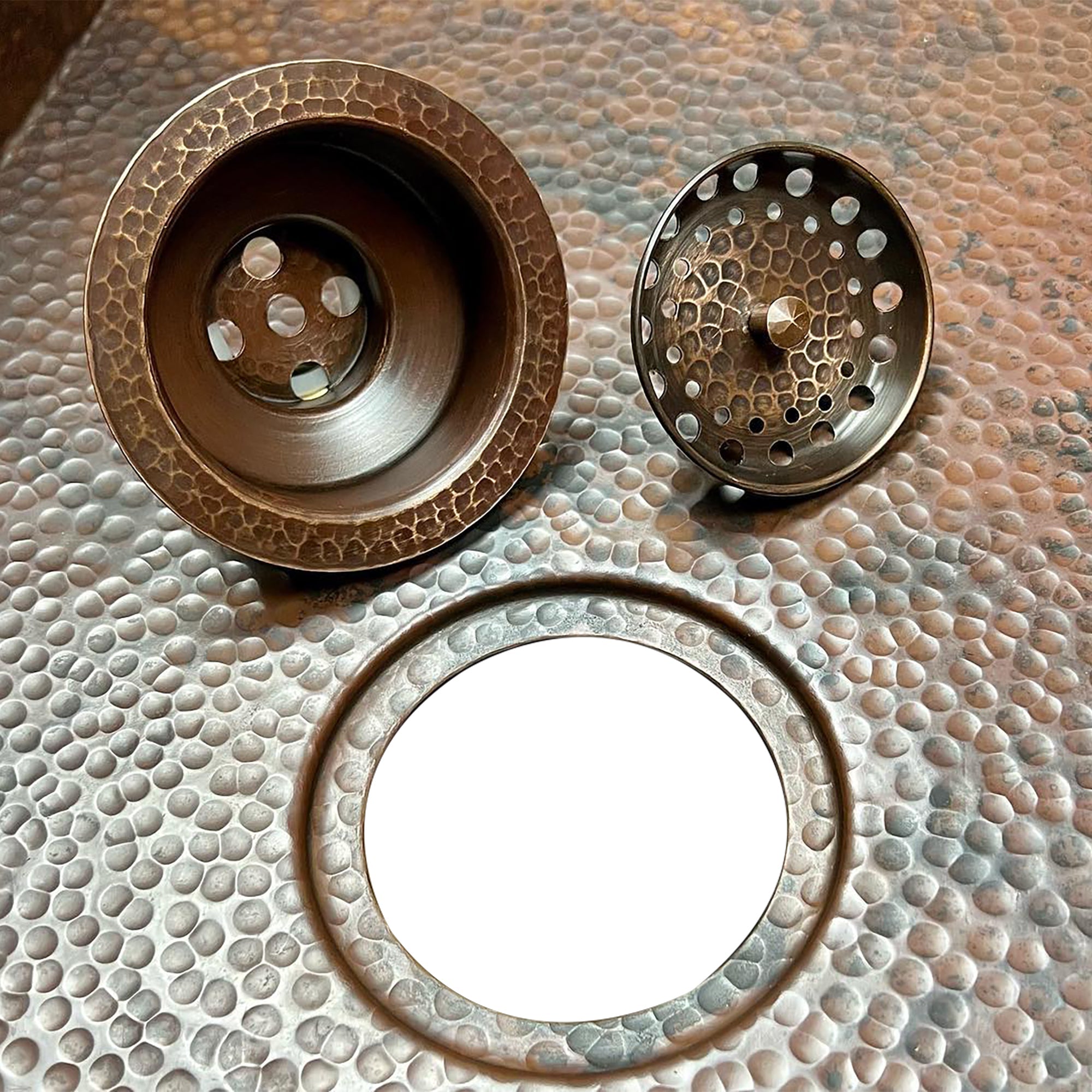 Hammered copper top mount sink
