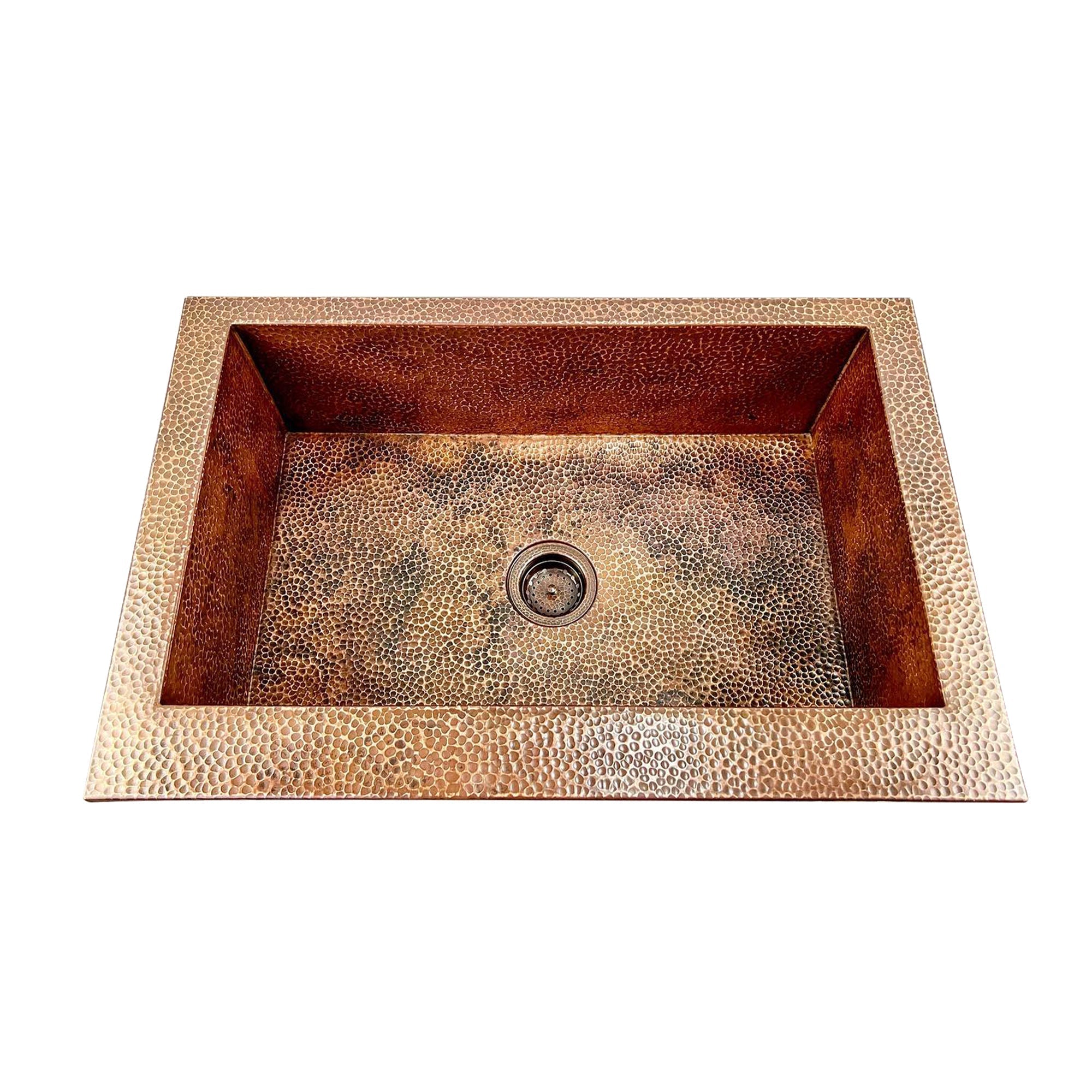 Hand-hammered copper basin
