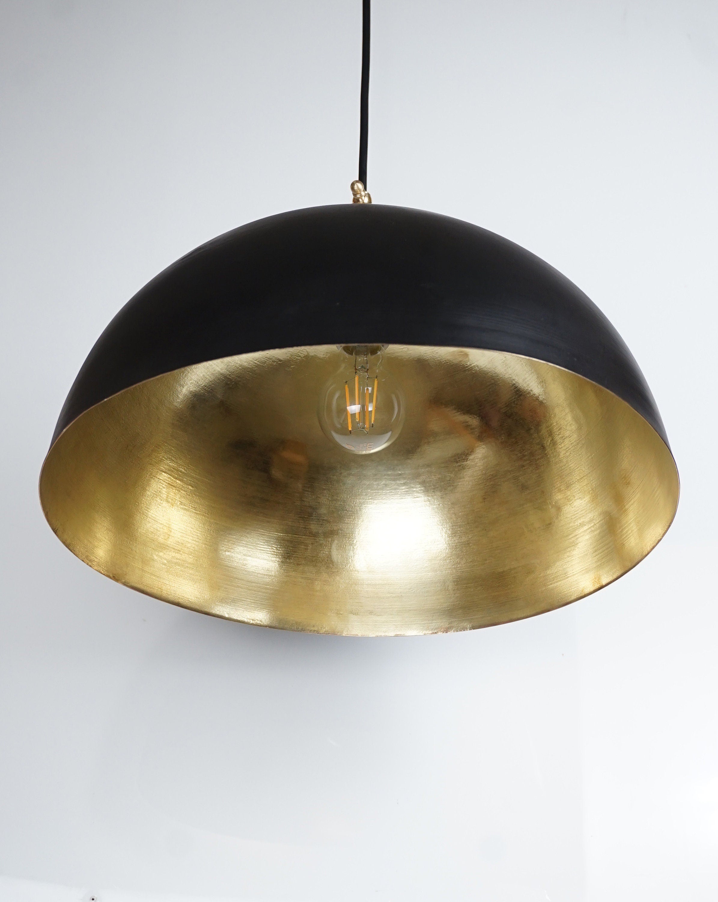 Brass Farmhouse Dome Chandelier – Classic Pendant Light for Kitchen Island