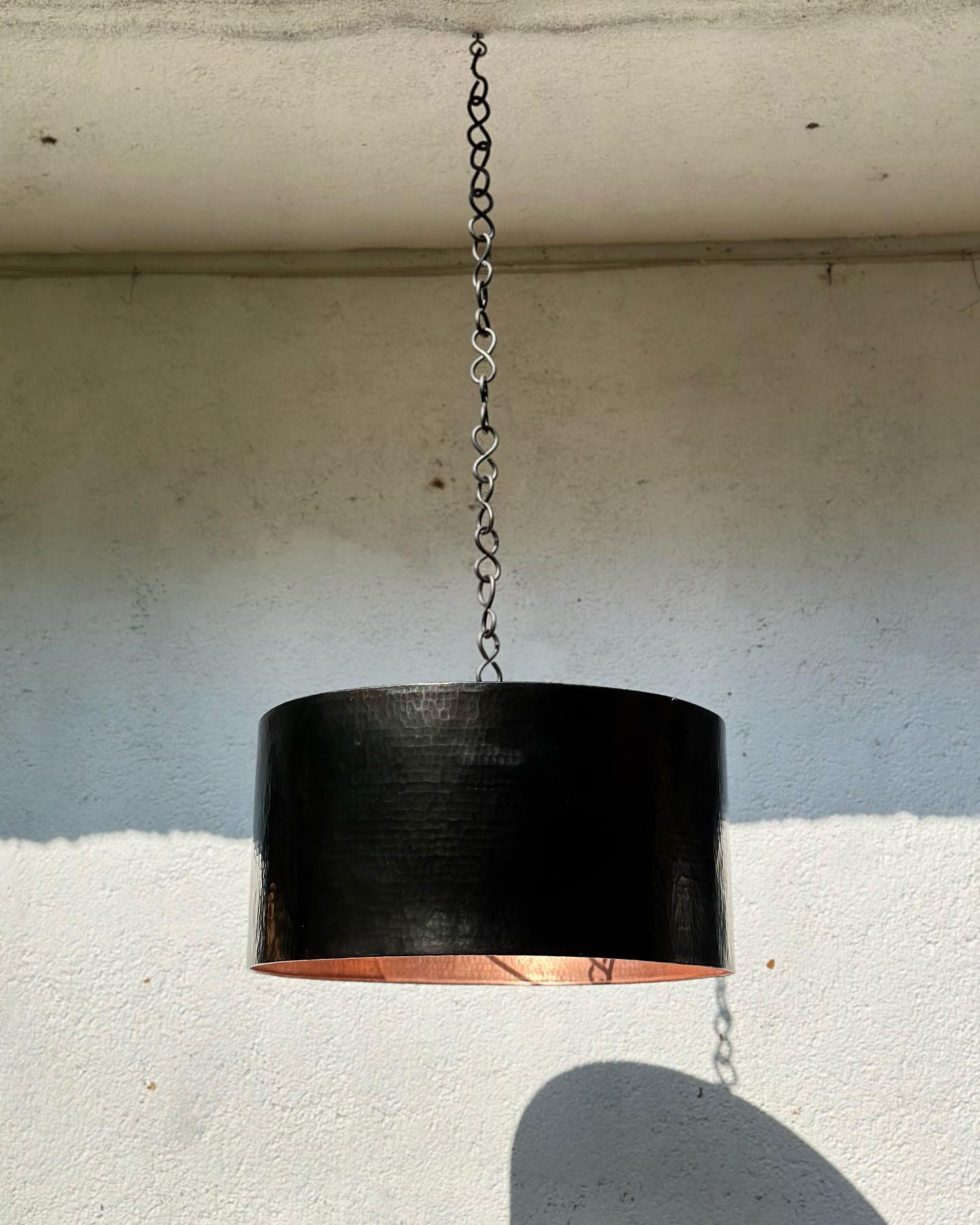  Black and Copper Drum Pendant Light – Modern Ceiling Fixture for Kitchen