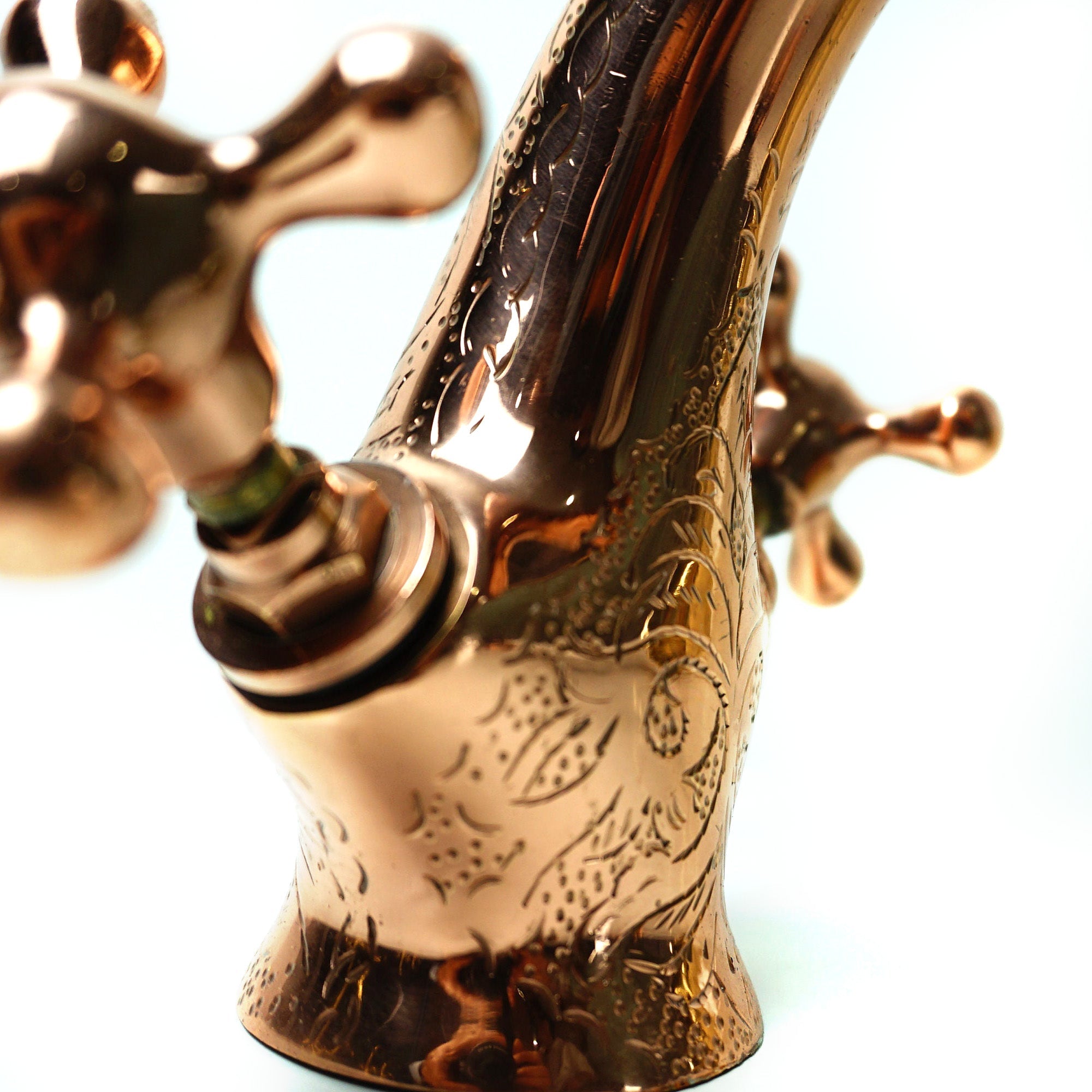 Engraved Copper Faucet