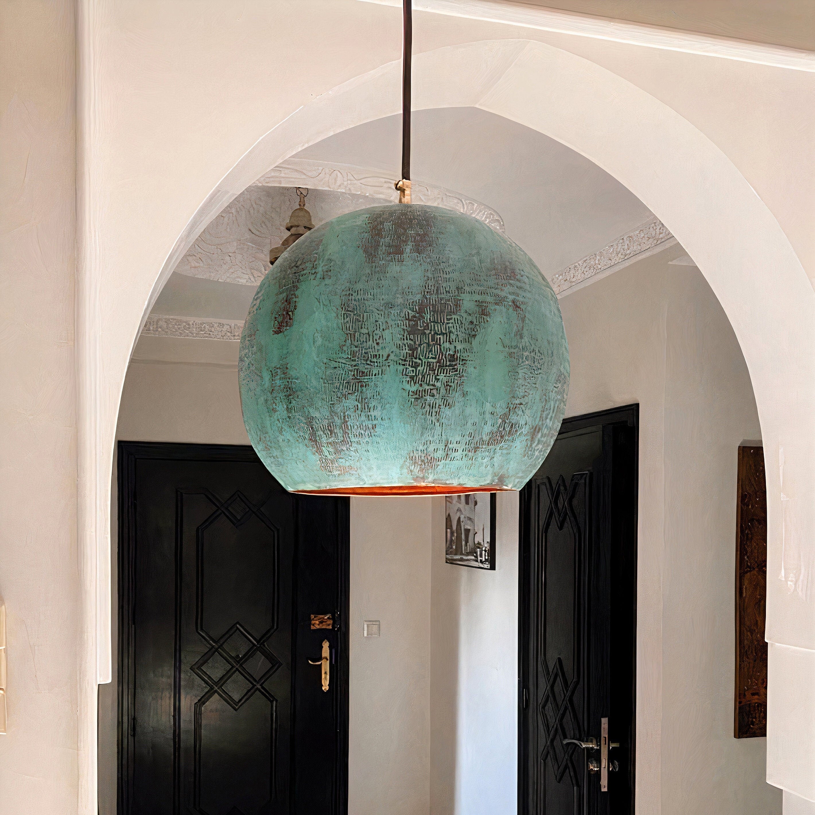 Handmade copper light fixture
