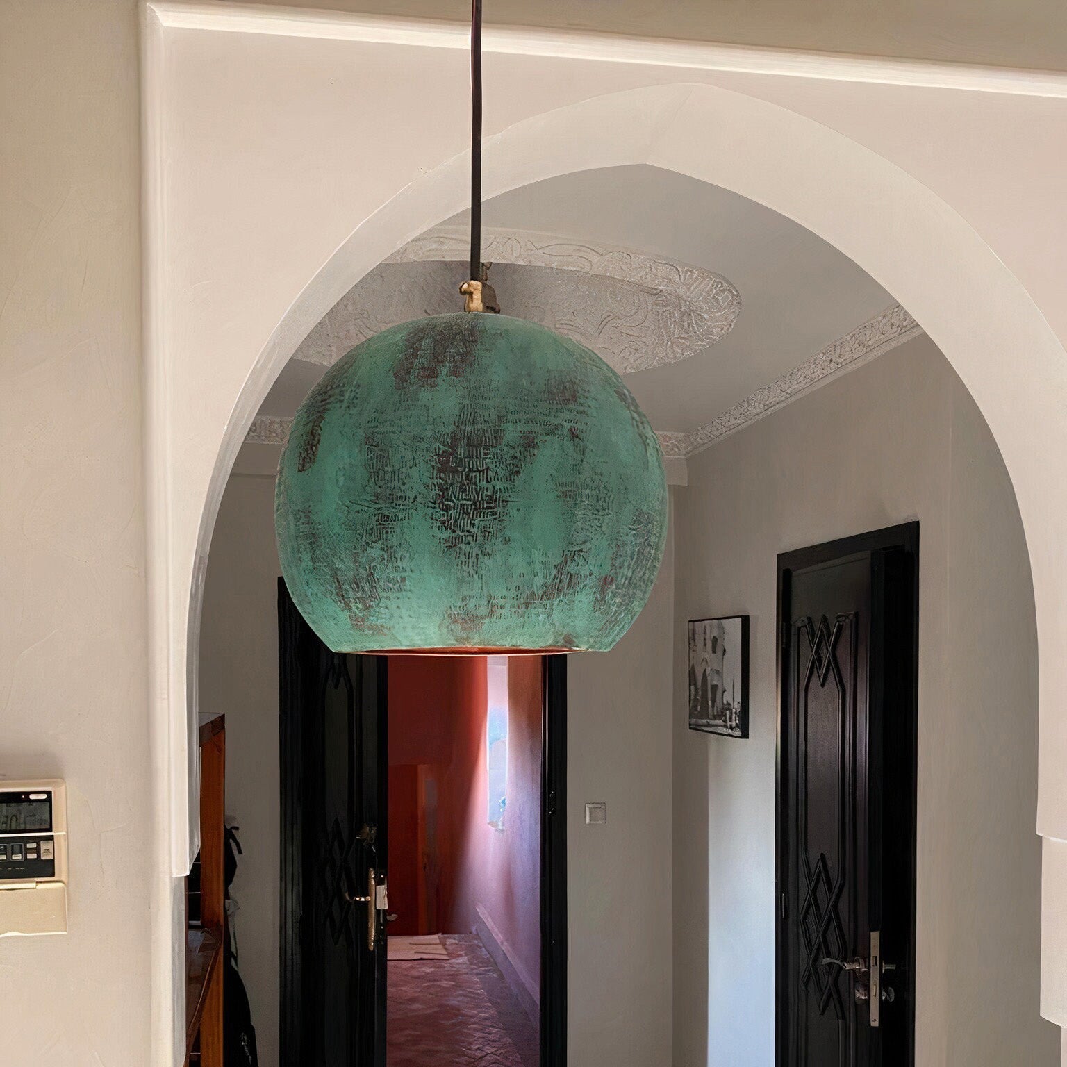 Oxidized copper lighting
