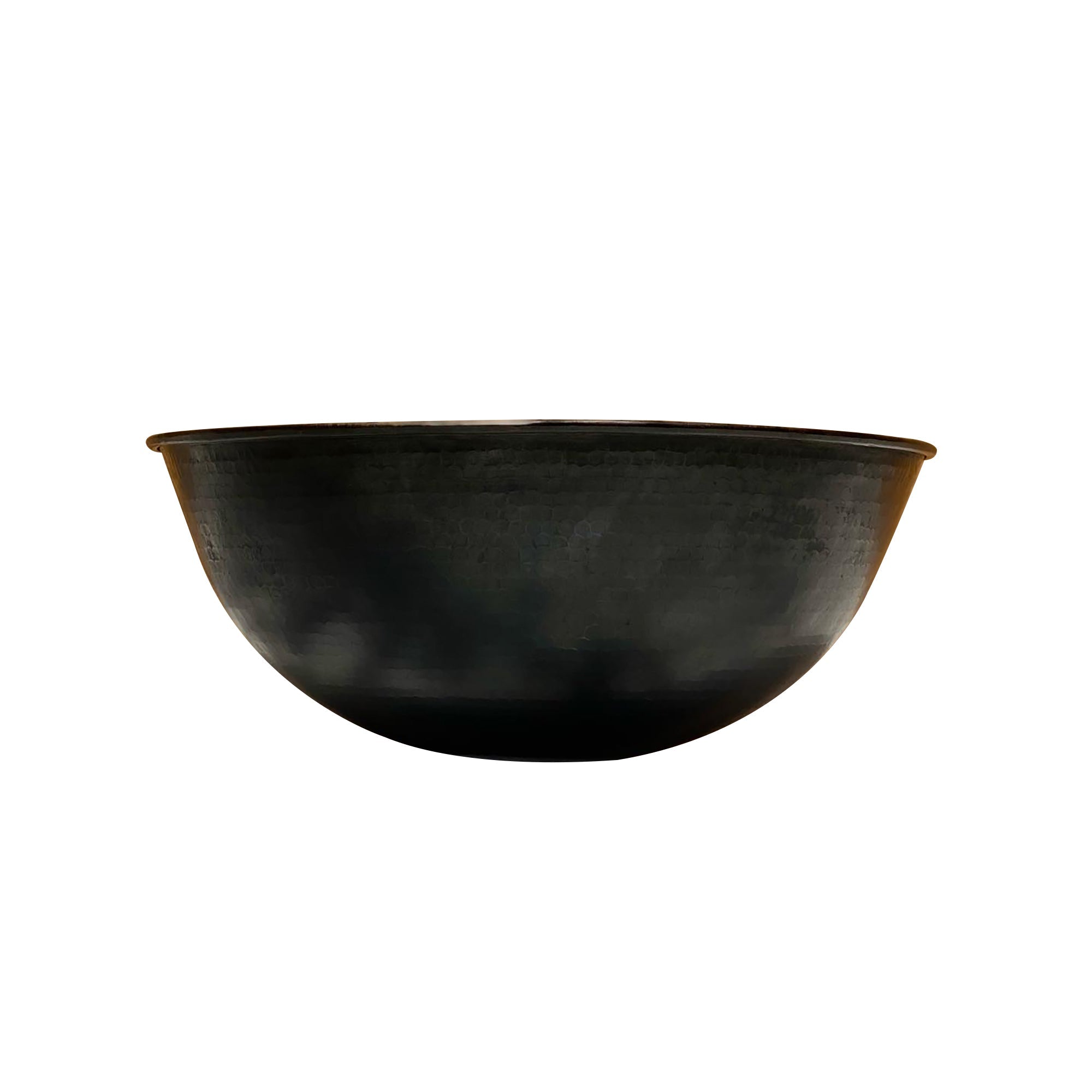 Black Hammered Copper Vessel Sink – Elegant Round Sink for Bathroom