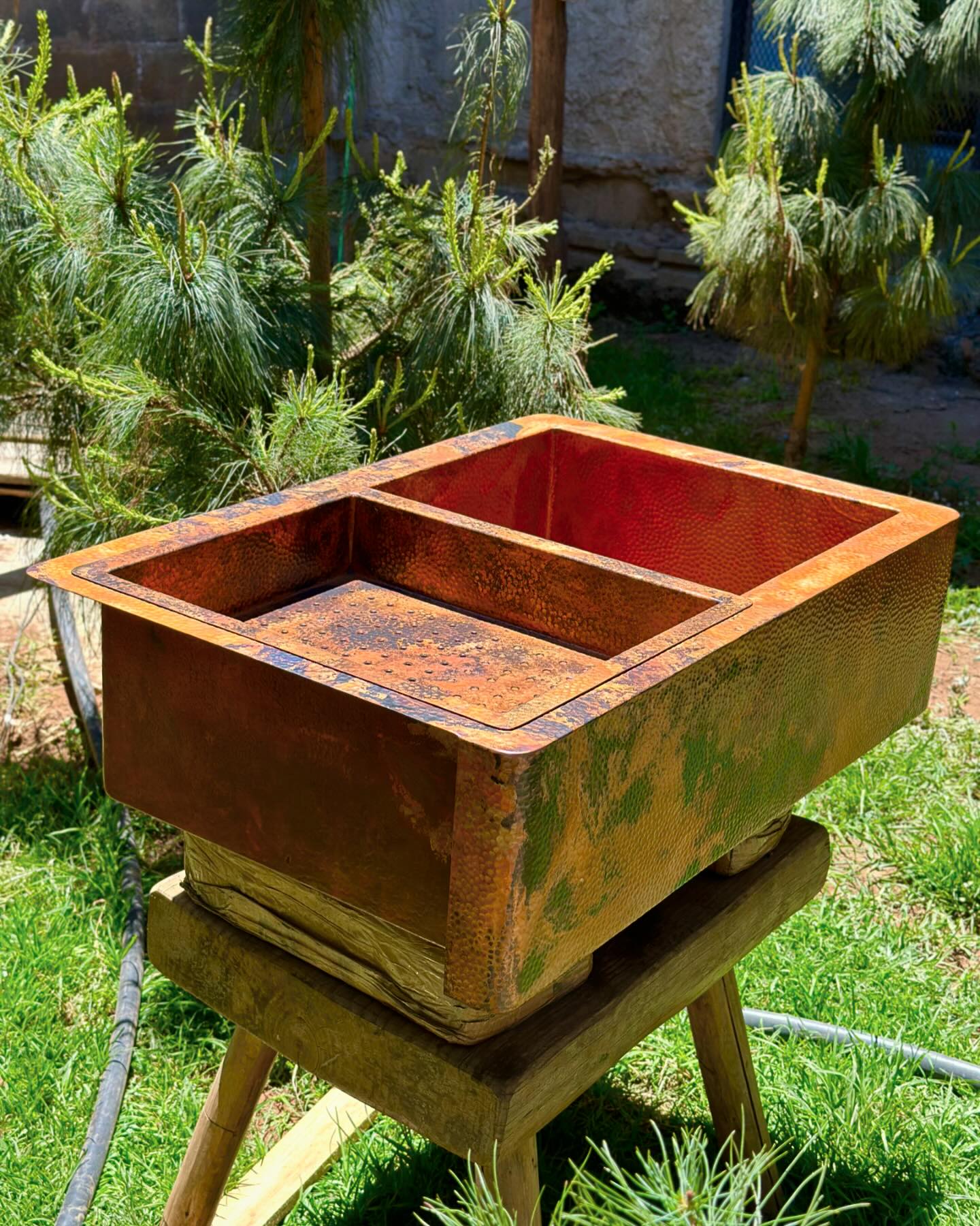 Hand-Hammered Copper Kitchen Sink
