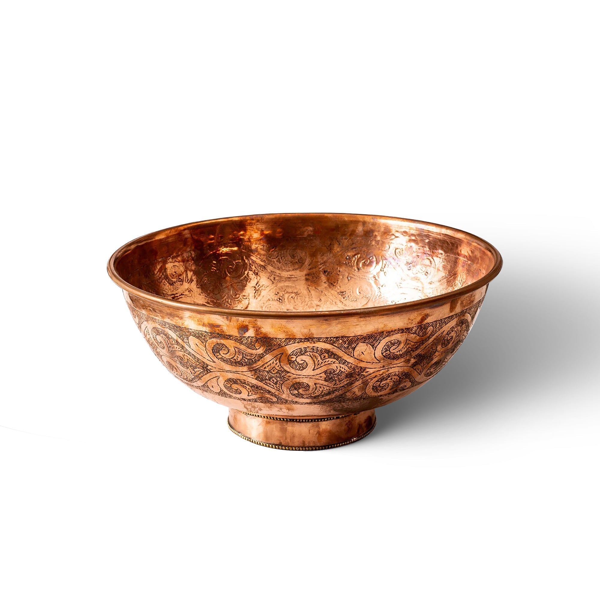 Engraved Copper Vessel Sink
