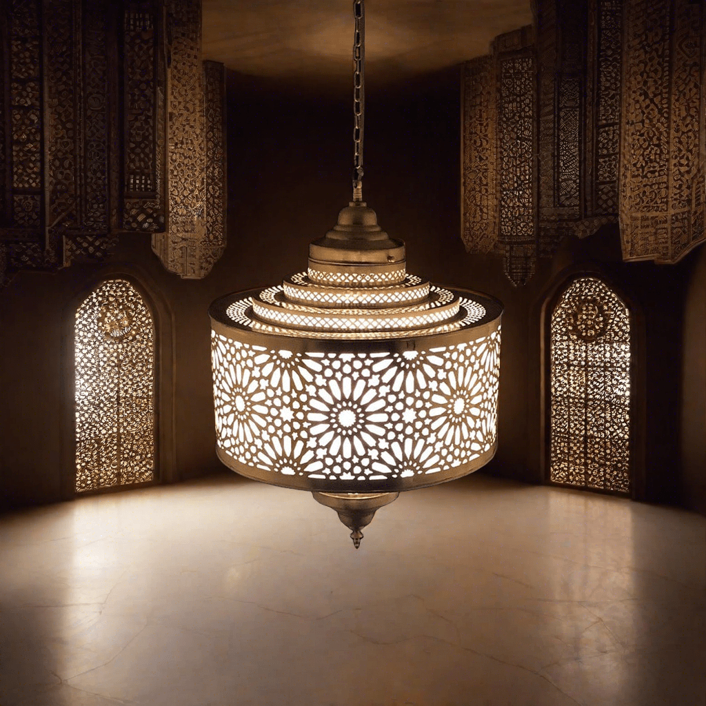 Handcrafted Moroccan Brass Pendant Light, Moroccan Chandeliers