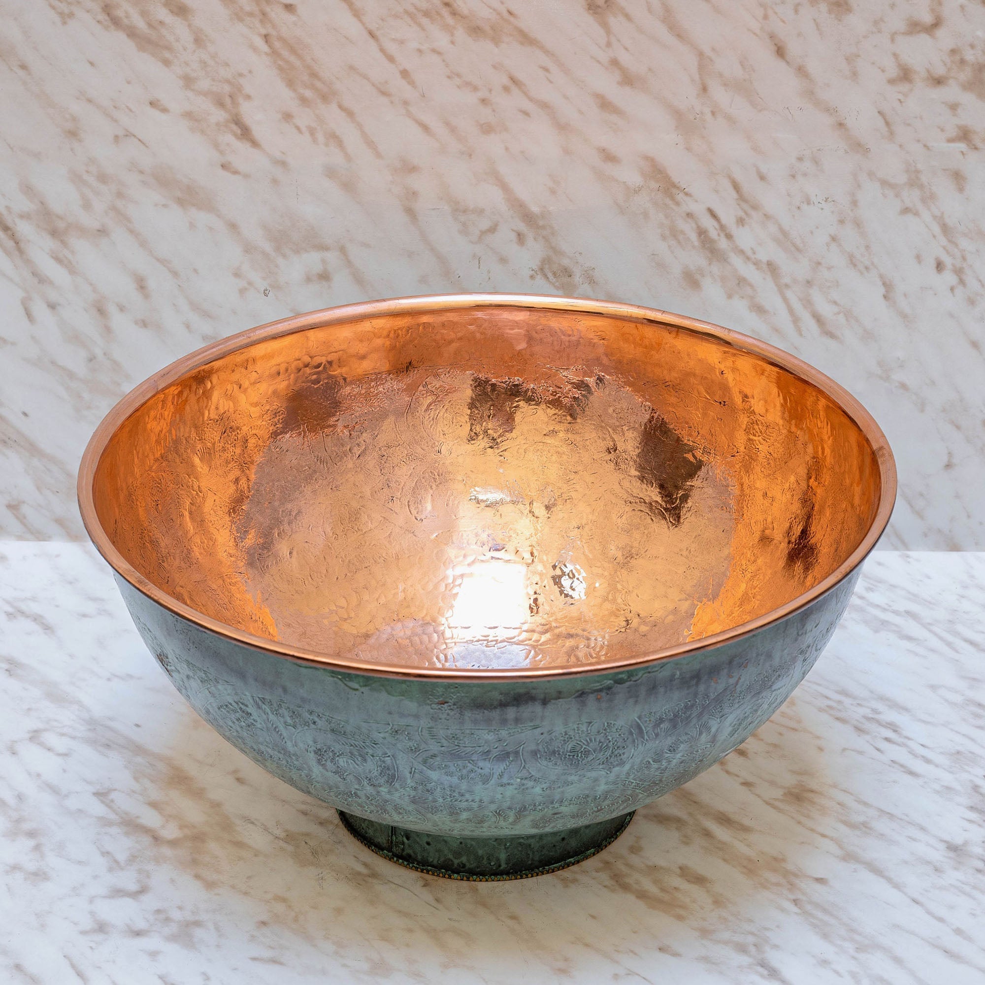 Rustic Green Patina Bathroom Basin