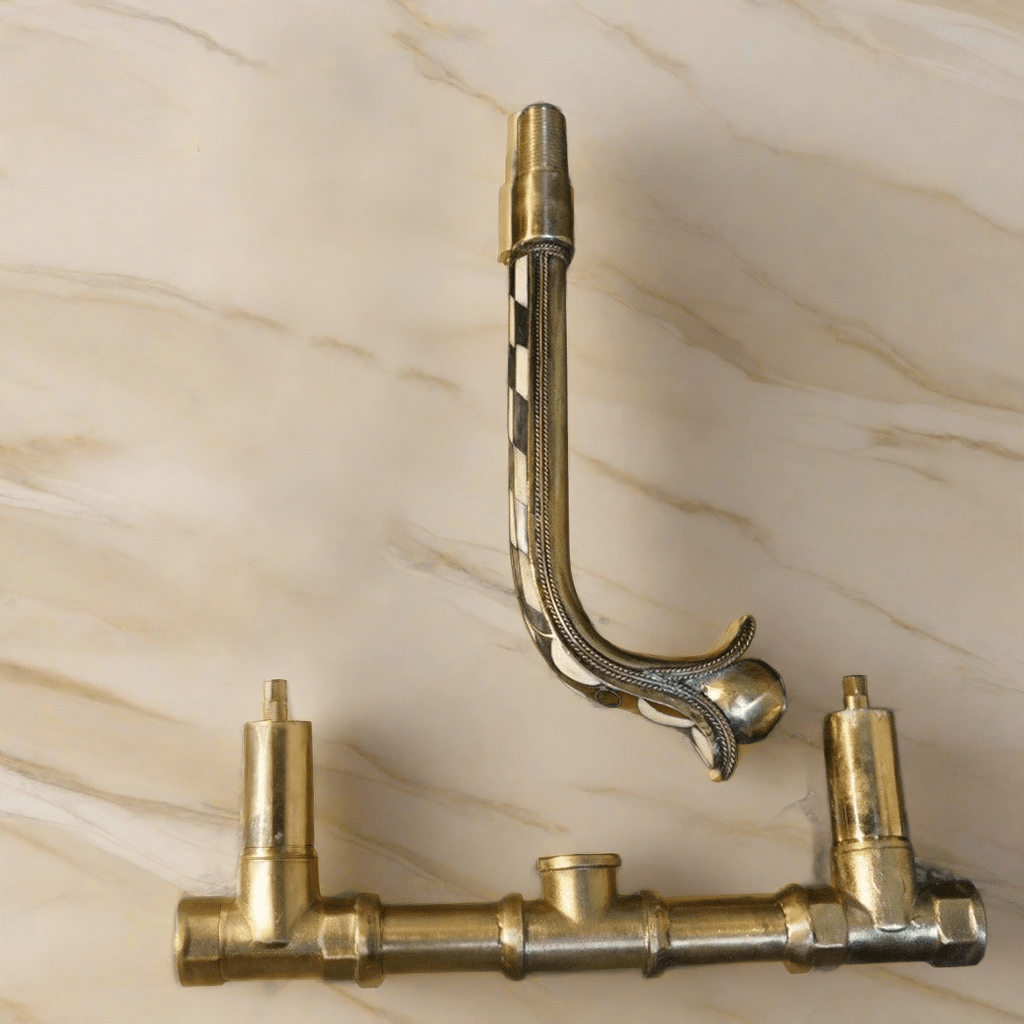 Brass Vessel Sink for Bathroom – Handcrafted Blue Patina Brass Sink