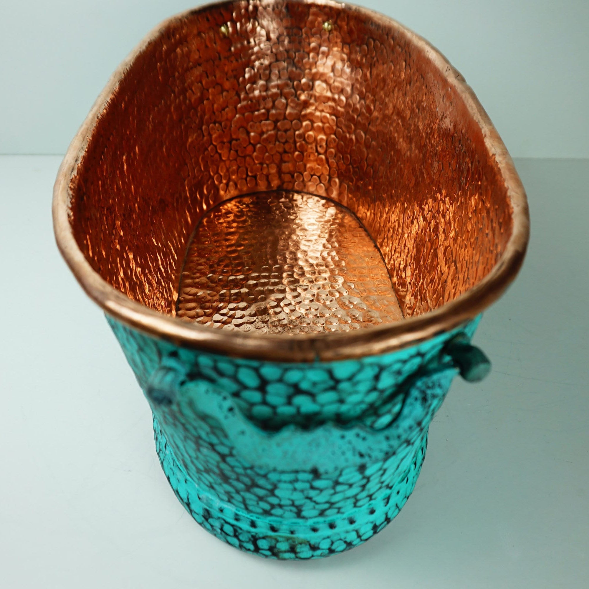 Large Hammered Copper Drink Tub