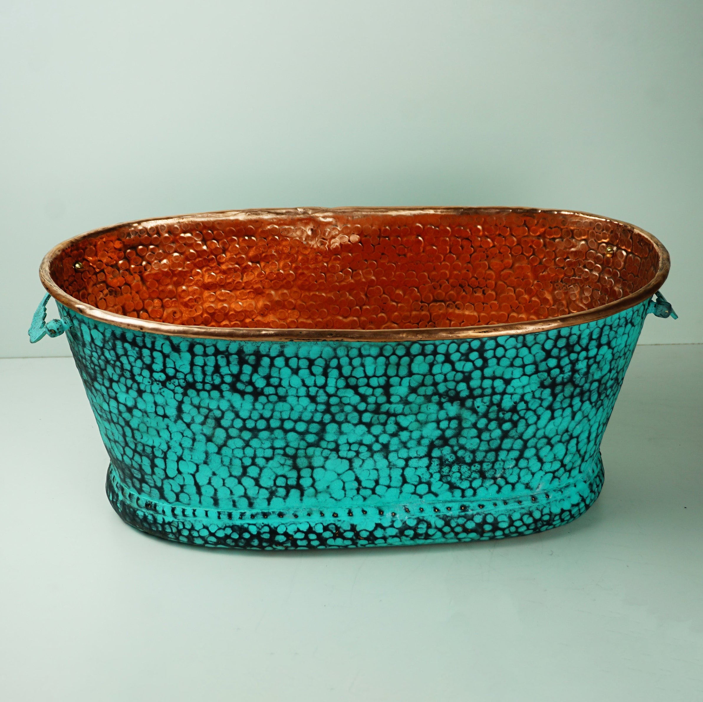 Hand-Hammered Copper Beverage Tub