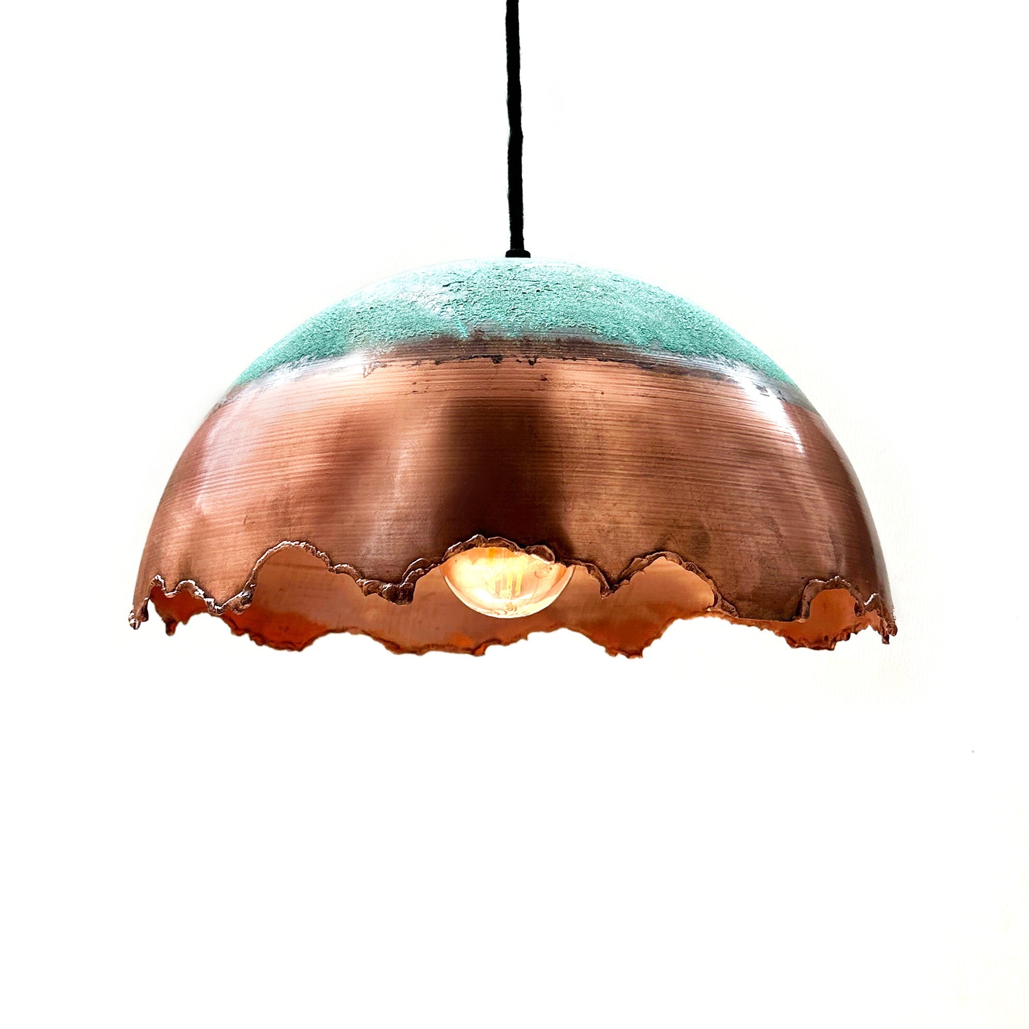 Oxidized Copper Pendant Light