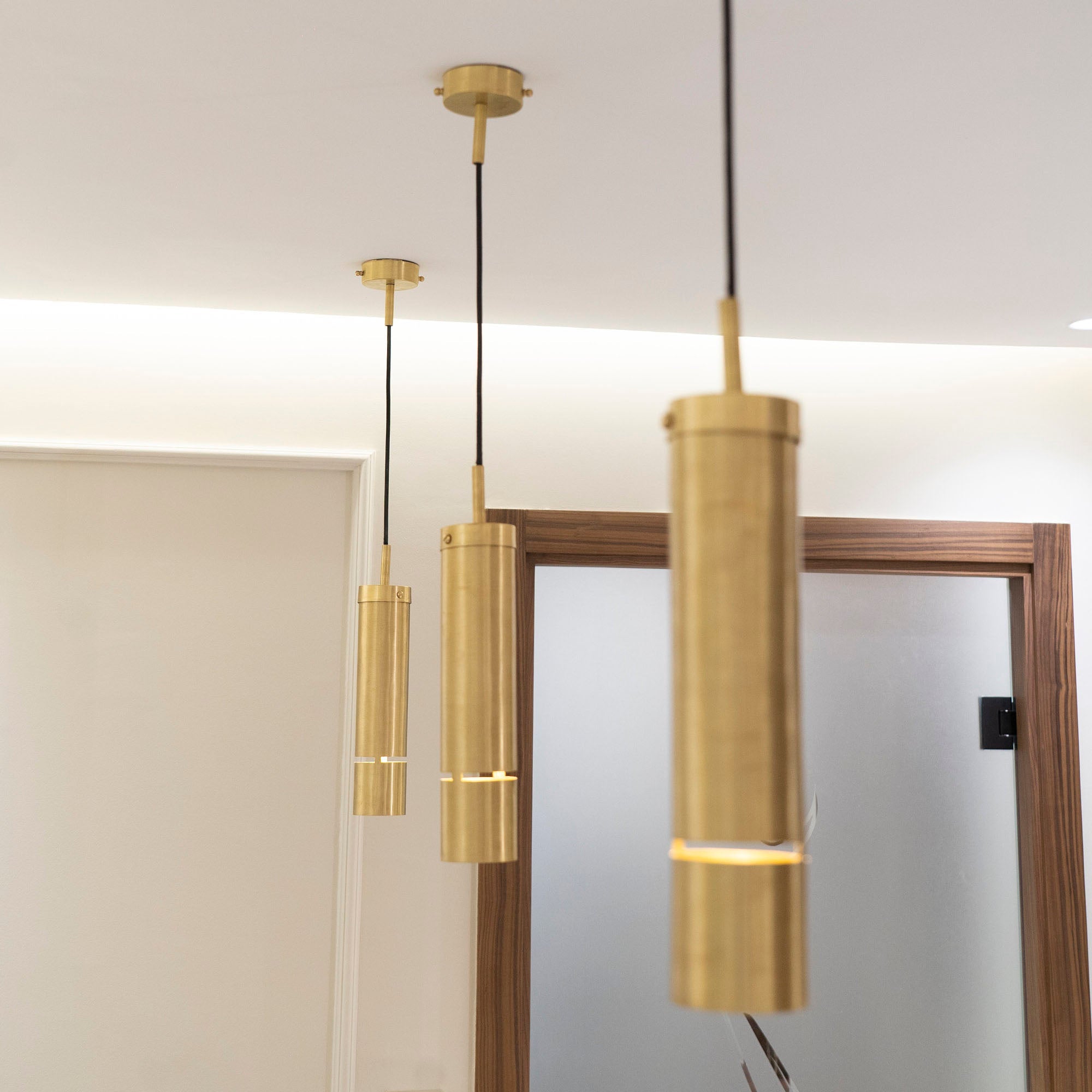 Solid Brass Tube Pendant Light