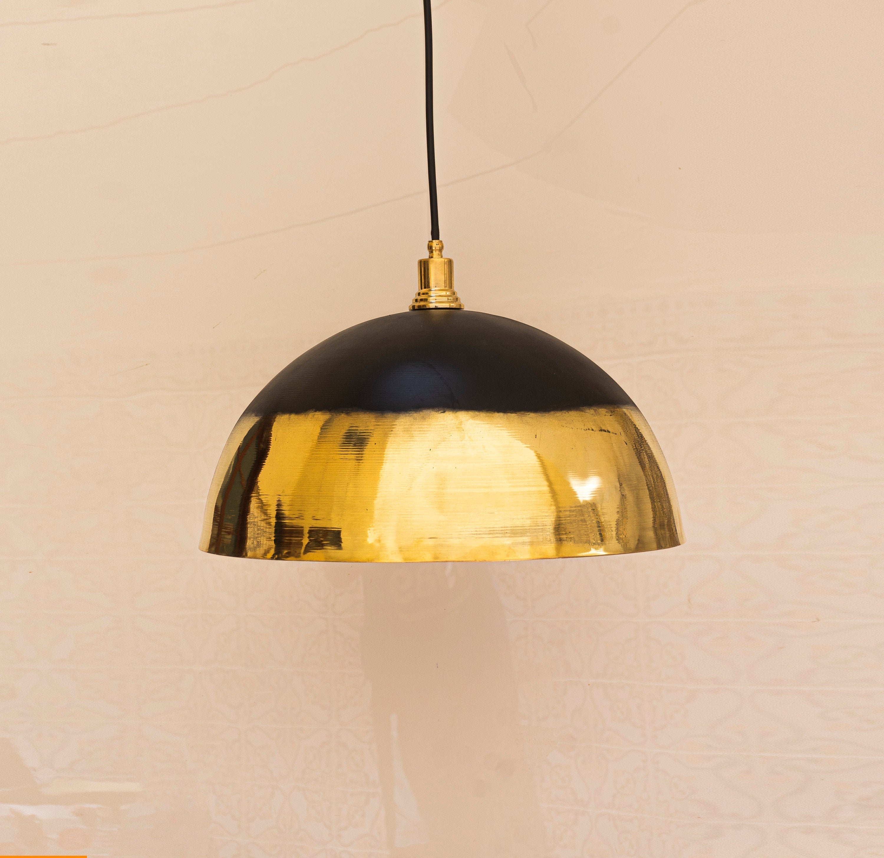 Unlacquered Brass Pendant Light