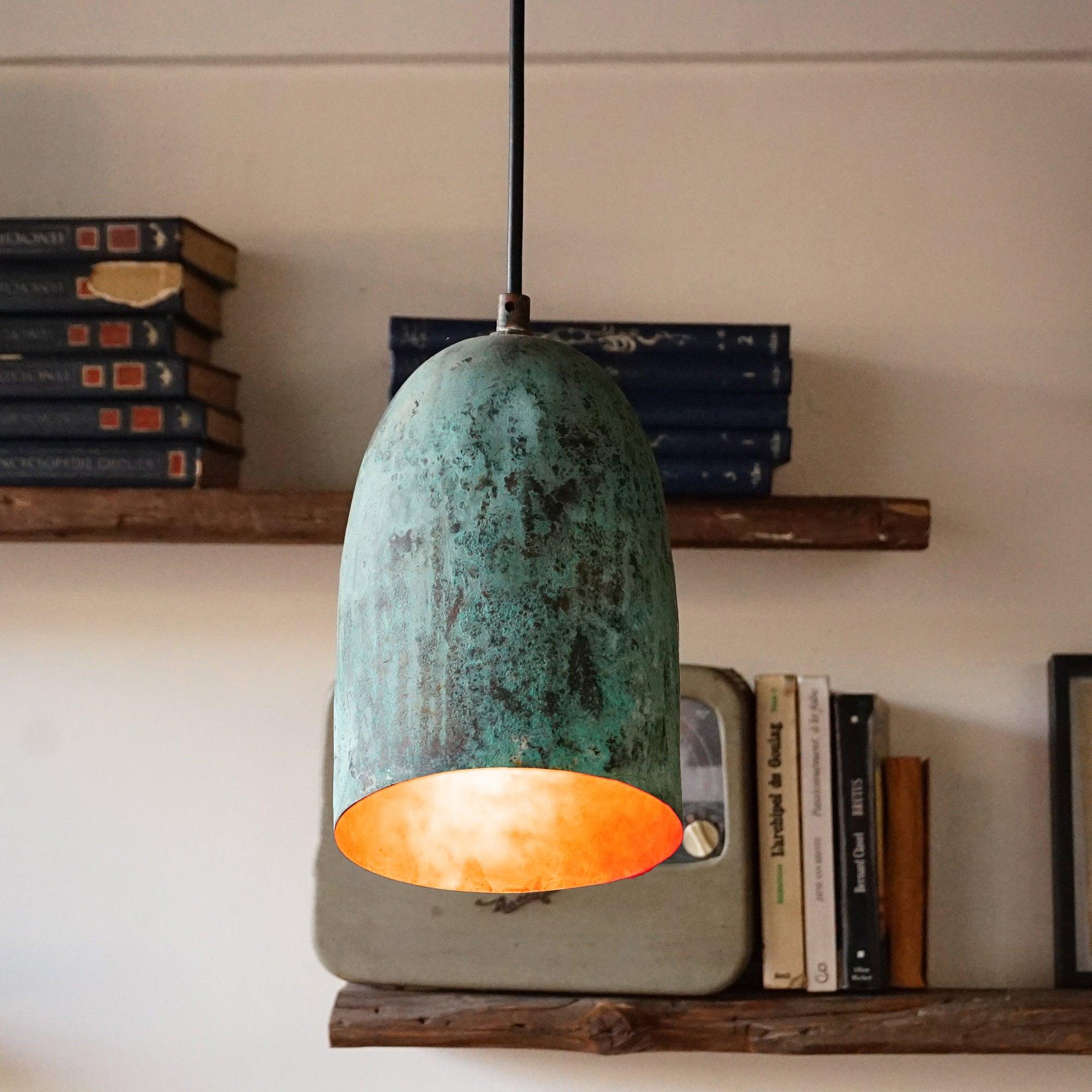 Verdigris Patina Copper Farmhouse Pendant Light
