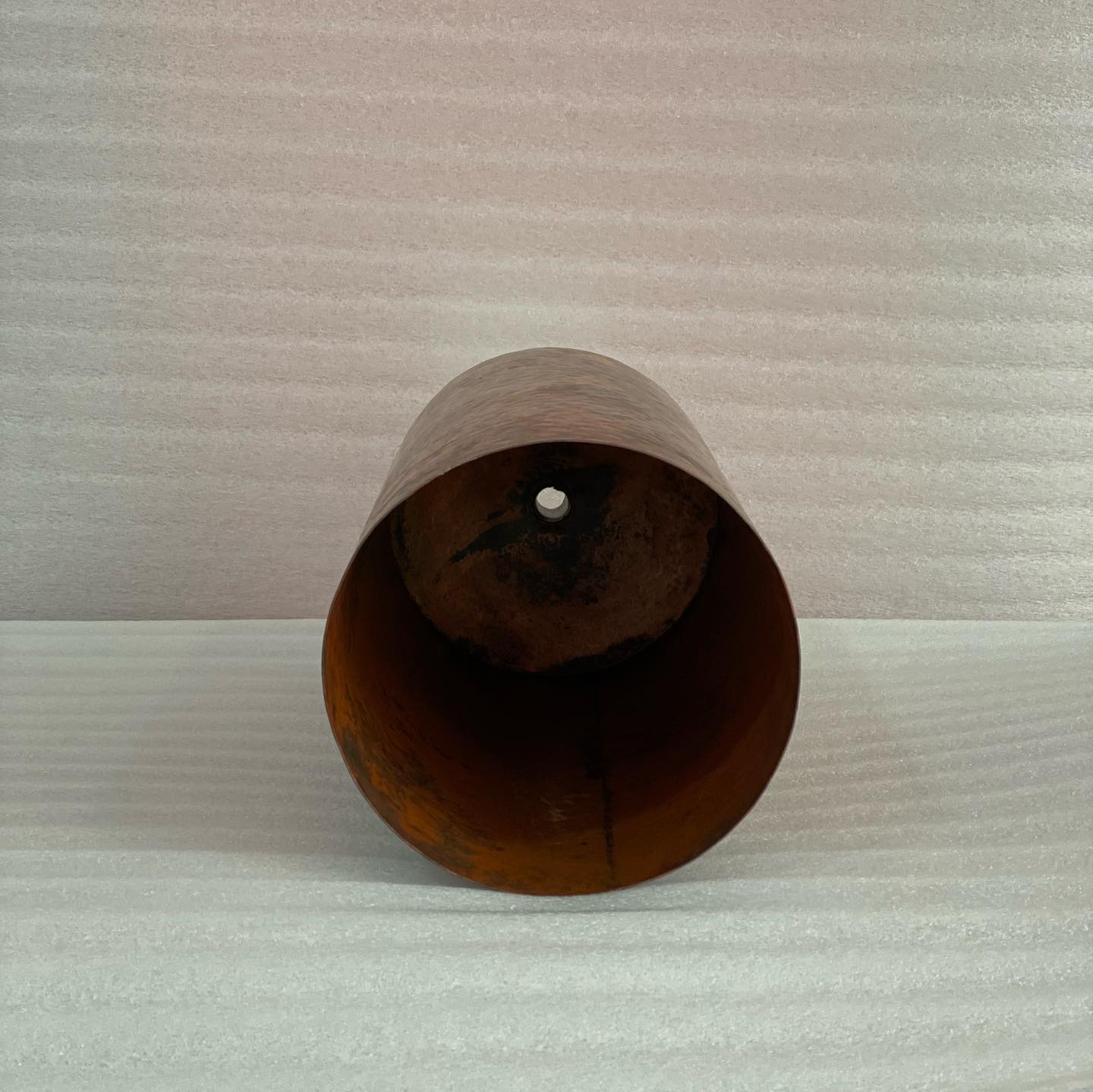 Rustic Aged Copper Cylinder Pendant Light