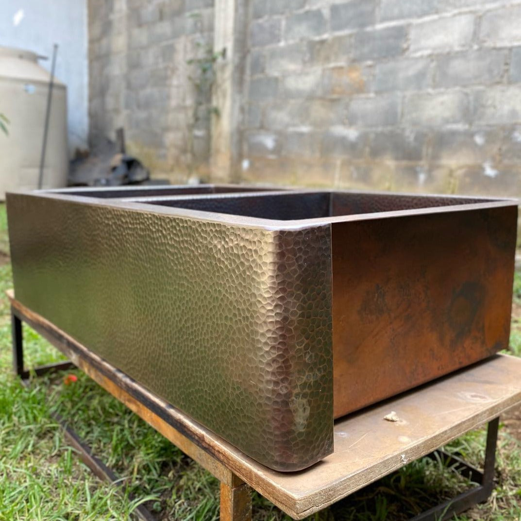 Rustic apron front sink
