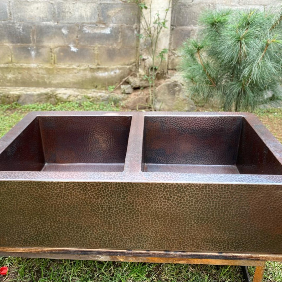 Handmade copper kitchen sink
