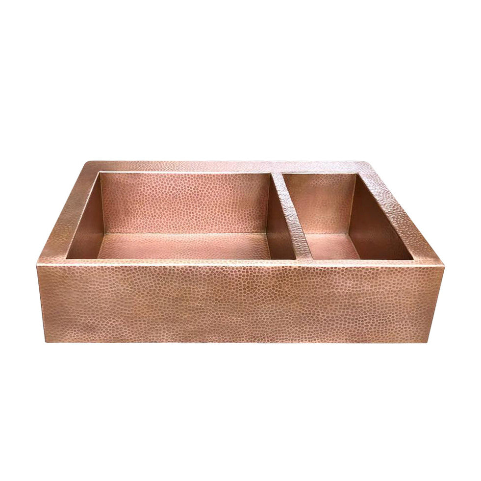 Double Bowl Copper Farmhouse Sink
