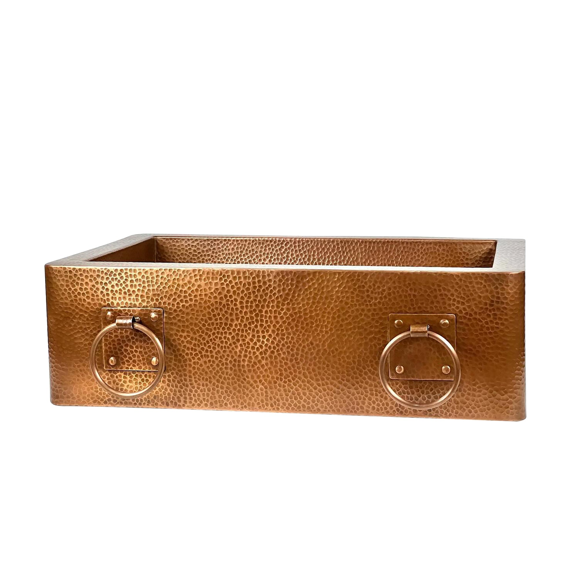 Handmade hammered copper sink
