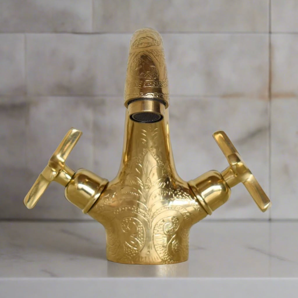 Moroccan Engraved Brass Sink Faucet