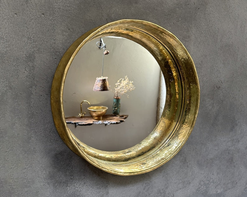 Vintage Brass Bathroom Mirror