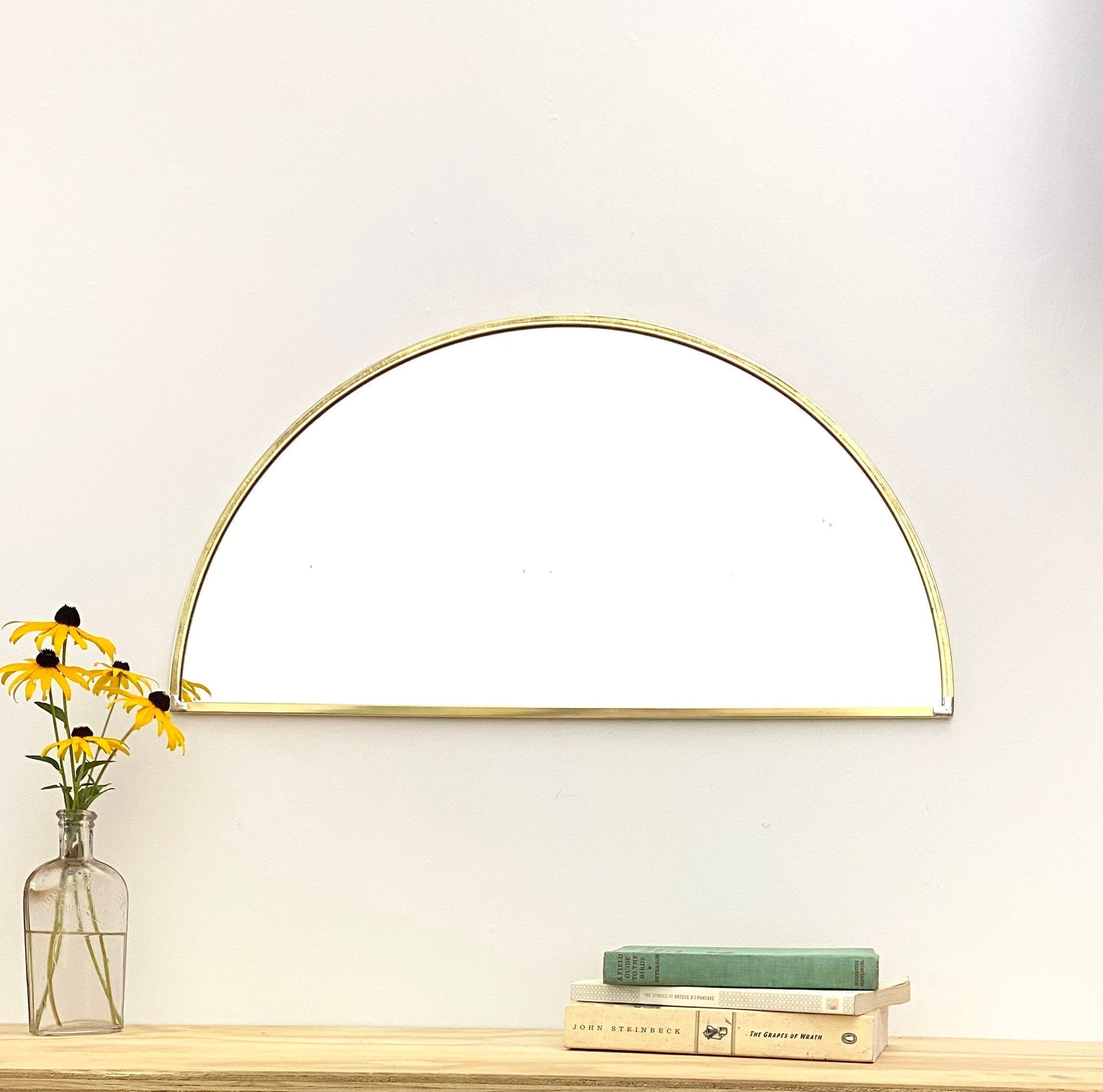 Half Moon Brass Mirror