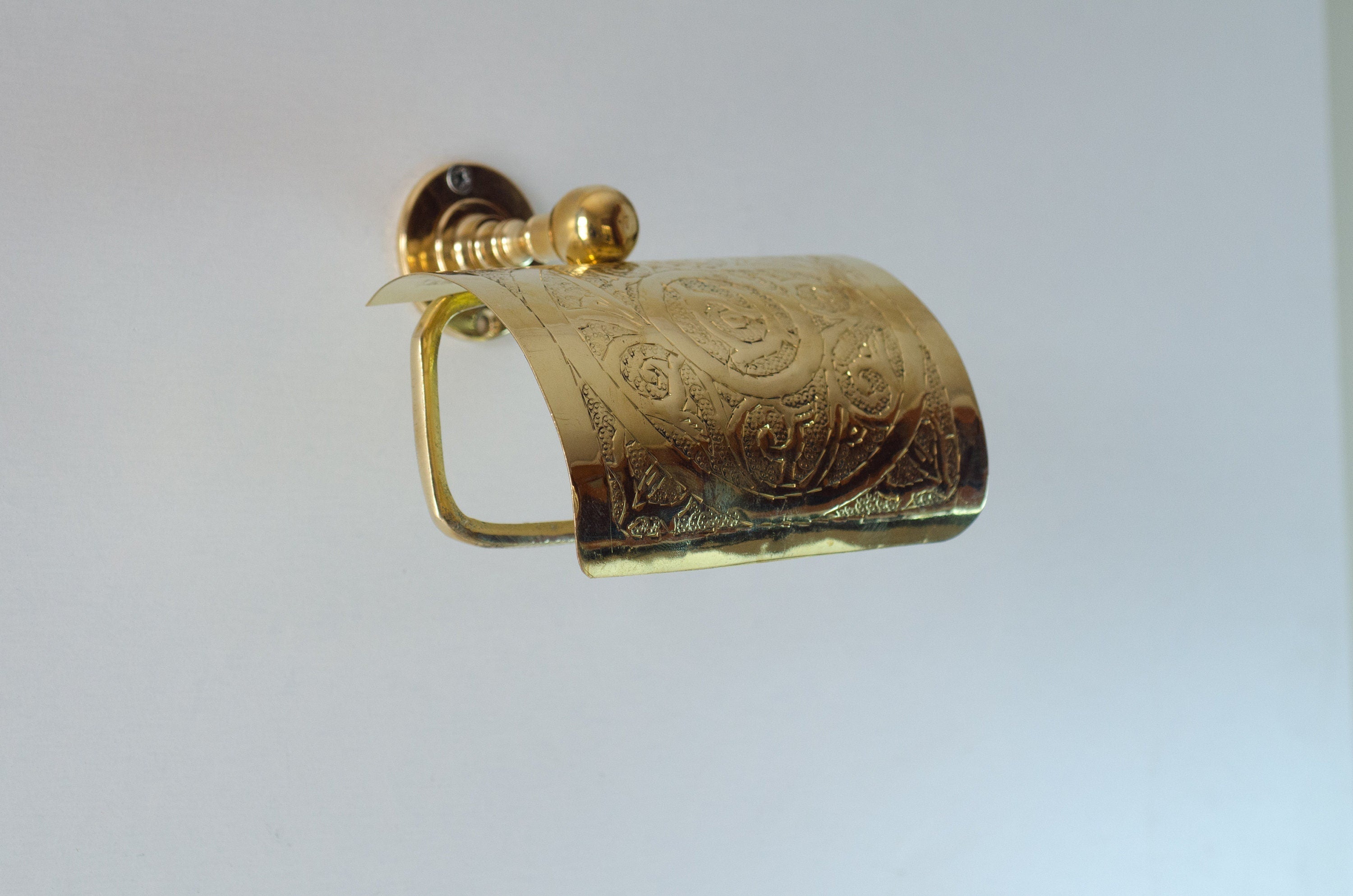 Solid Brass Toilet Paper Holder – Handcrafted Powder Room Roll Holder