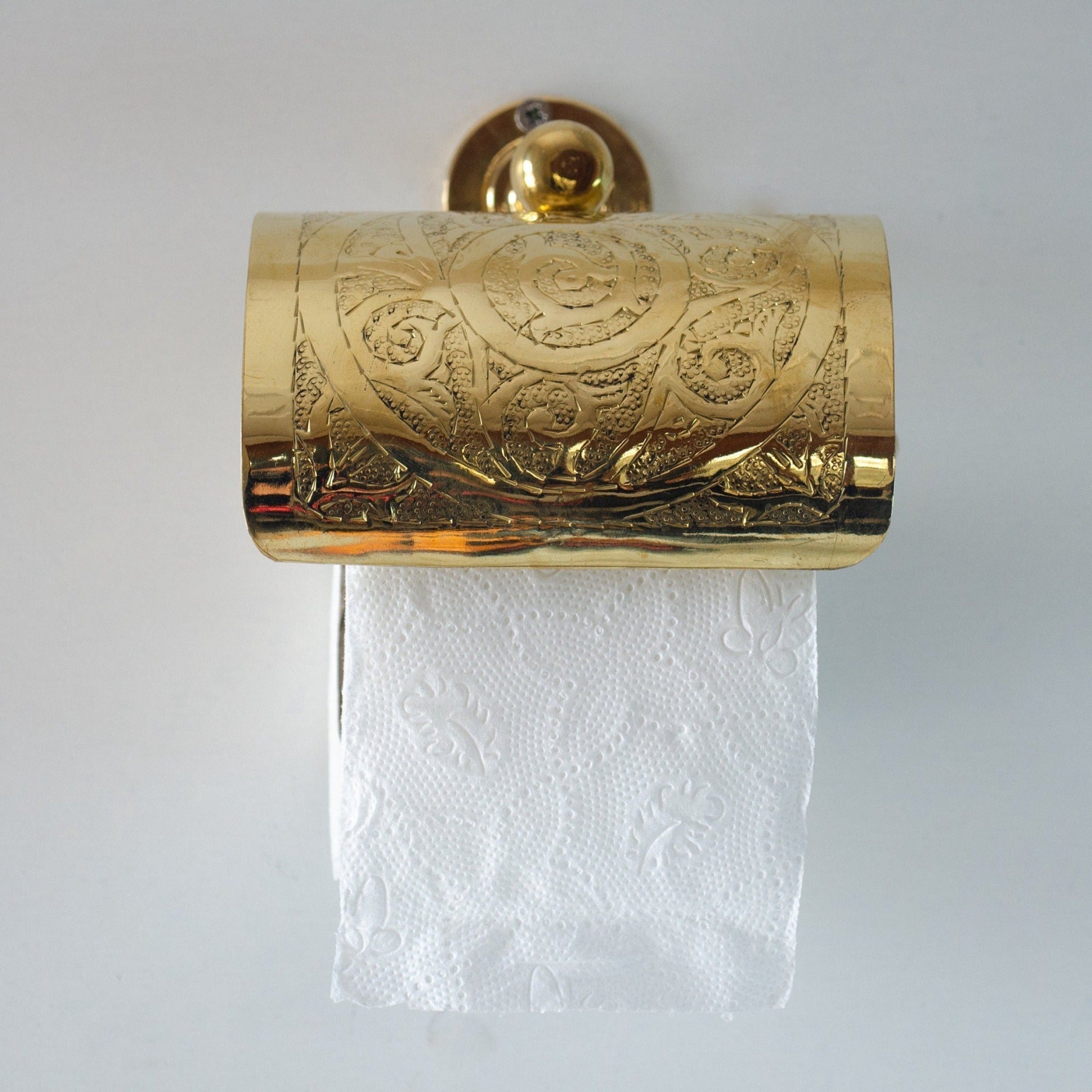 Solid Brass Toilet Paper Holder – Handcrafted Powder Room Roll Holder