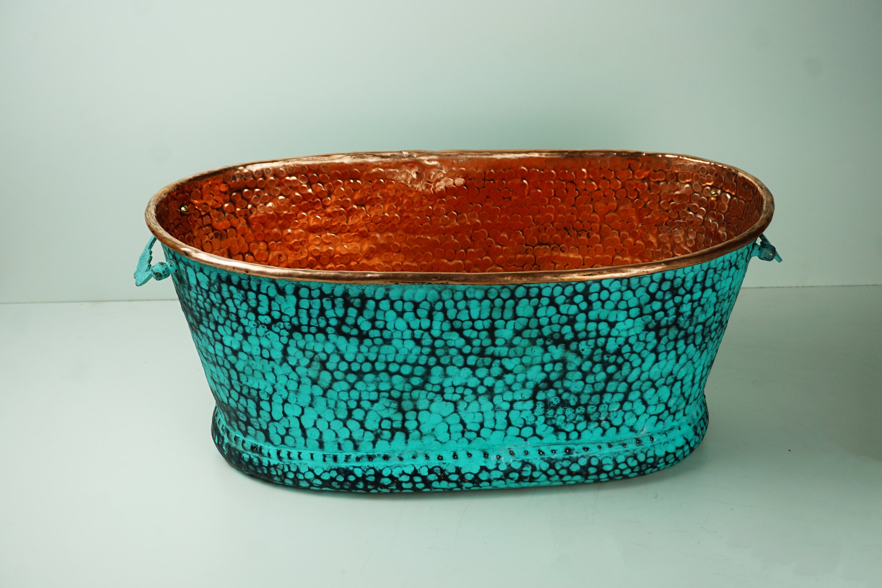 Large Oval Copper Beverage Tub