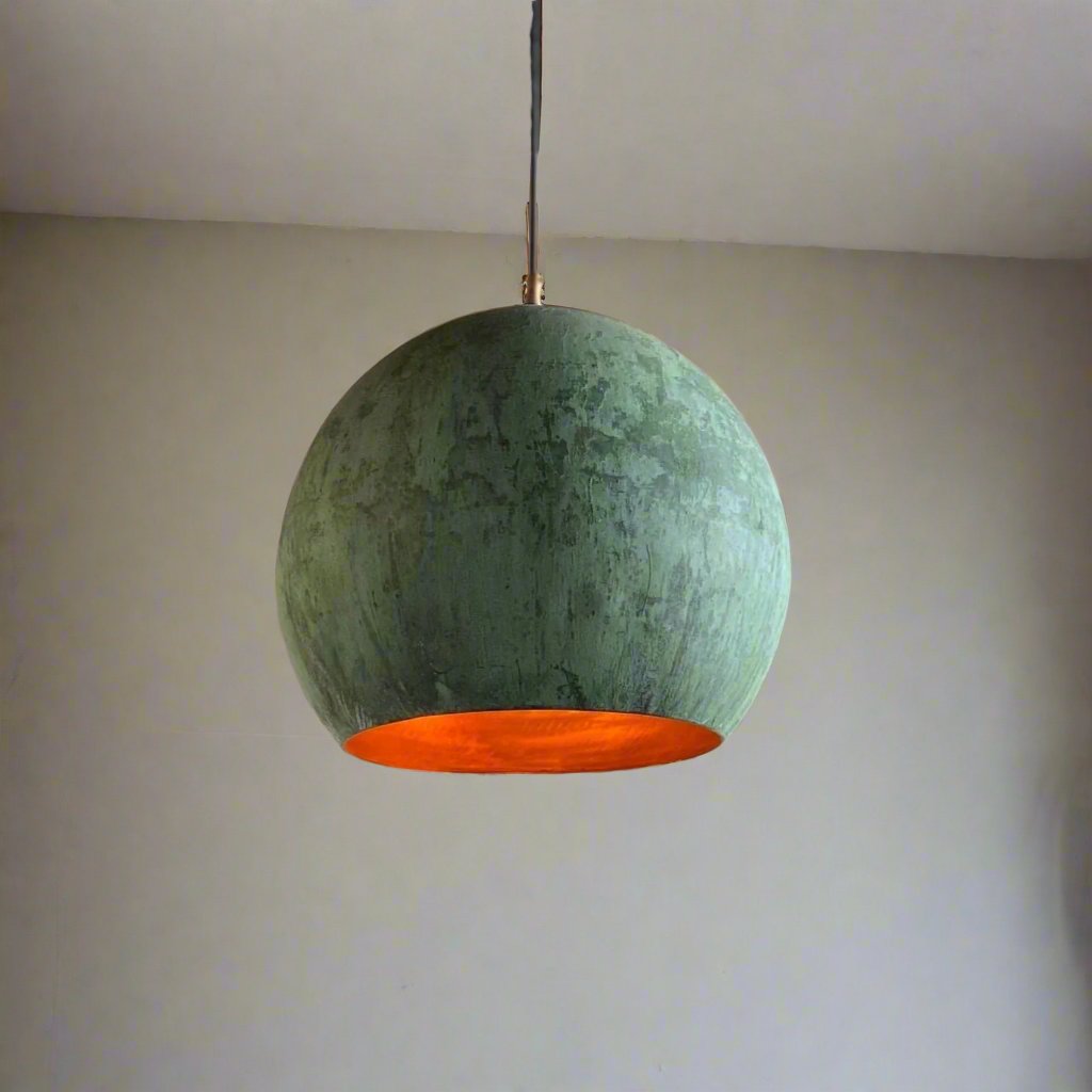 Oxidized Copper Rustic Pendant Light