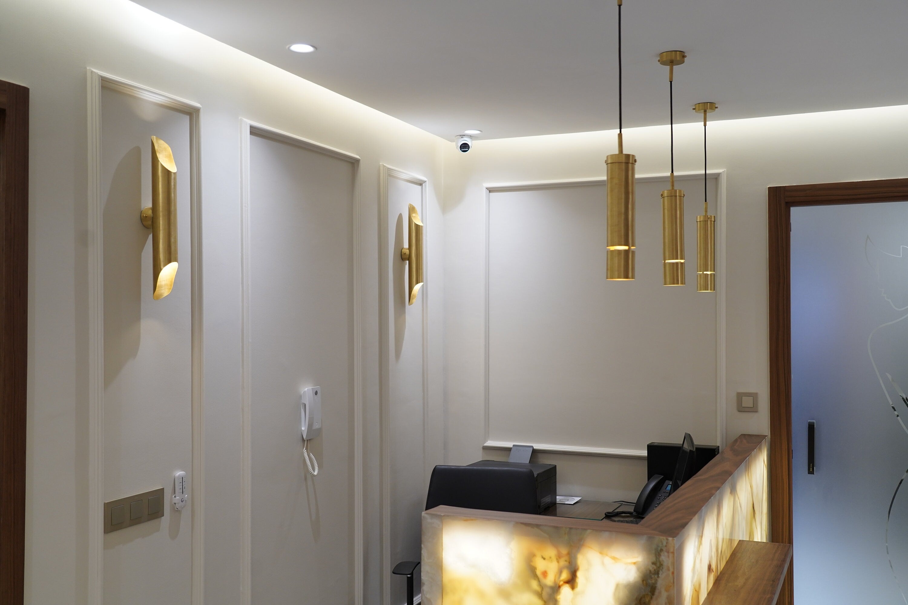 Luxurious Solid Brass Double Wall Light Fixture – Brass Sconce Lights