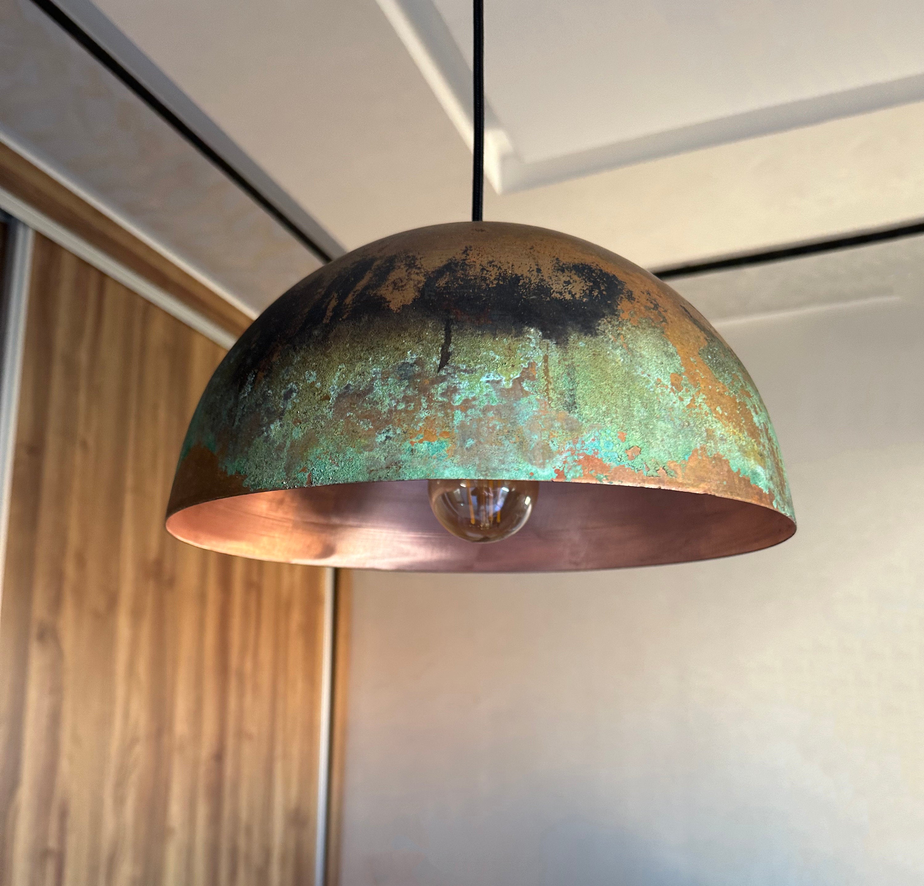 Handcrafted Copper Island Kitchen Lighting – Copper Dome Pendant Light Fixture