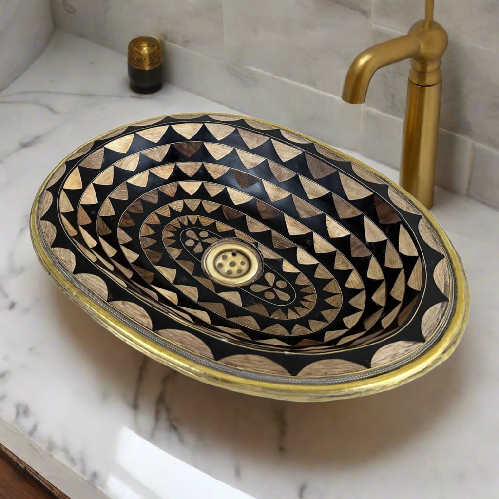 Oval Brass Bathroom Sink
